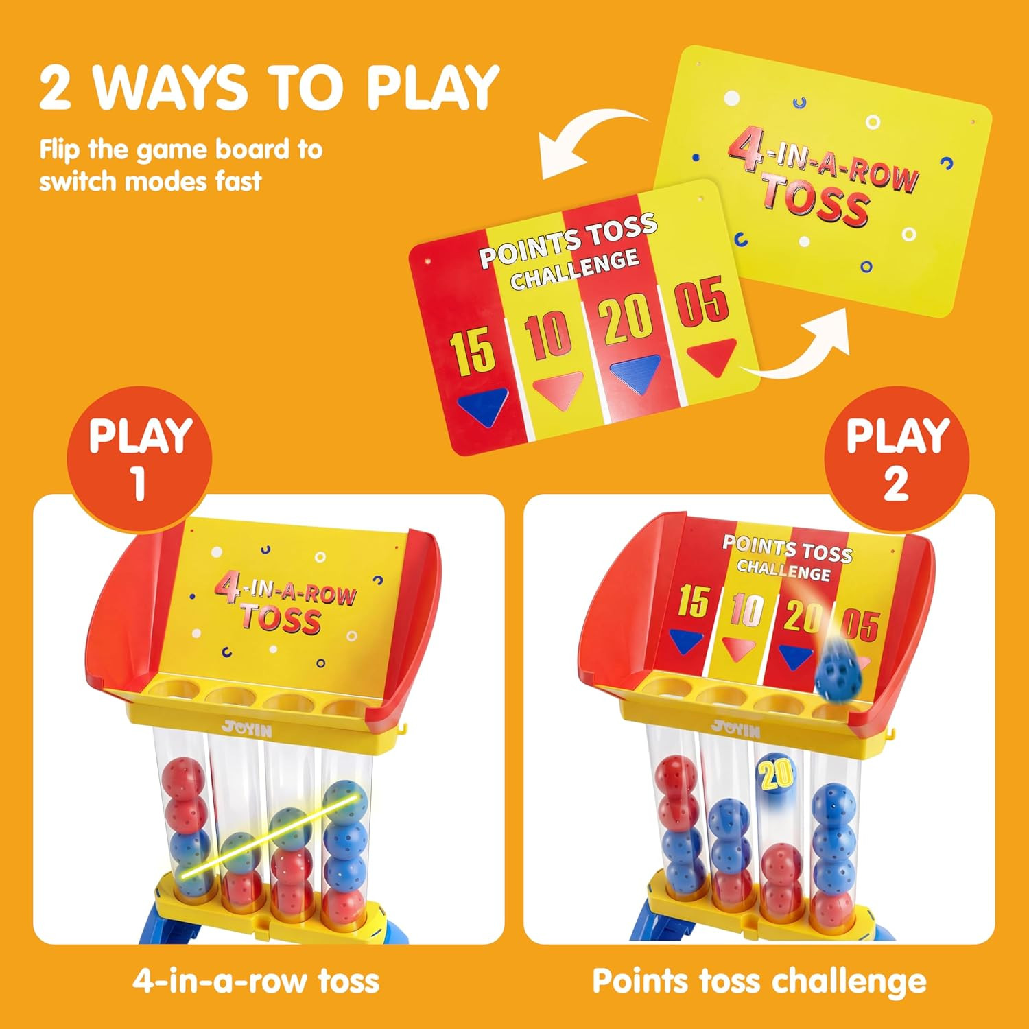4-In-A-Row Floor Giant Game – Toss & Score Game for Kids 3+, Indoor & Outdoor Ya