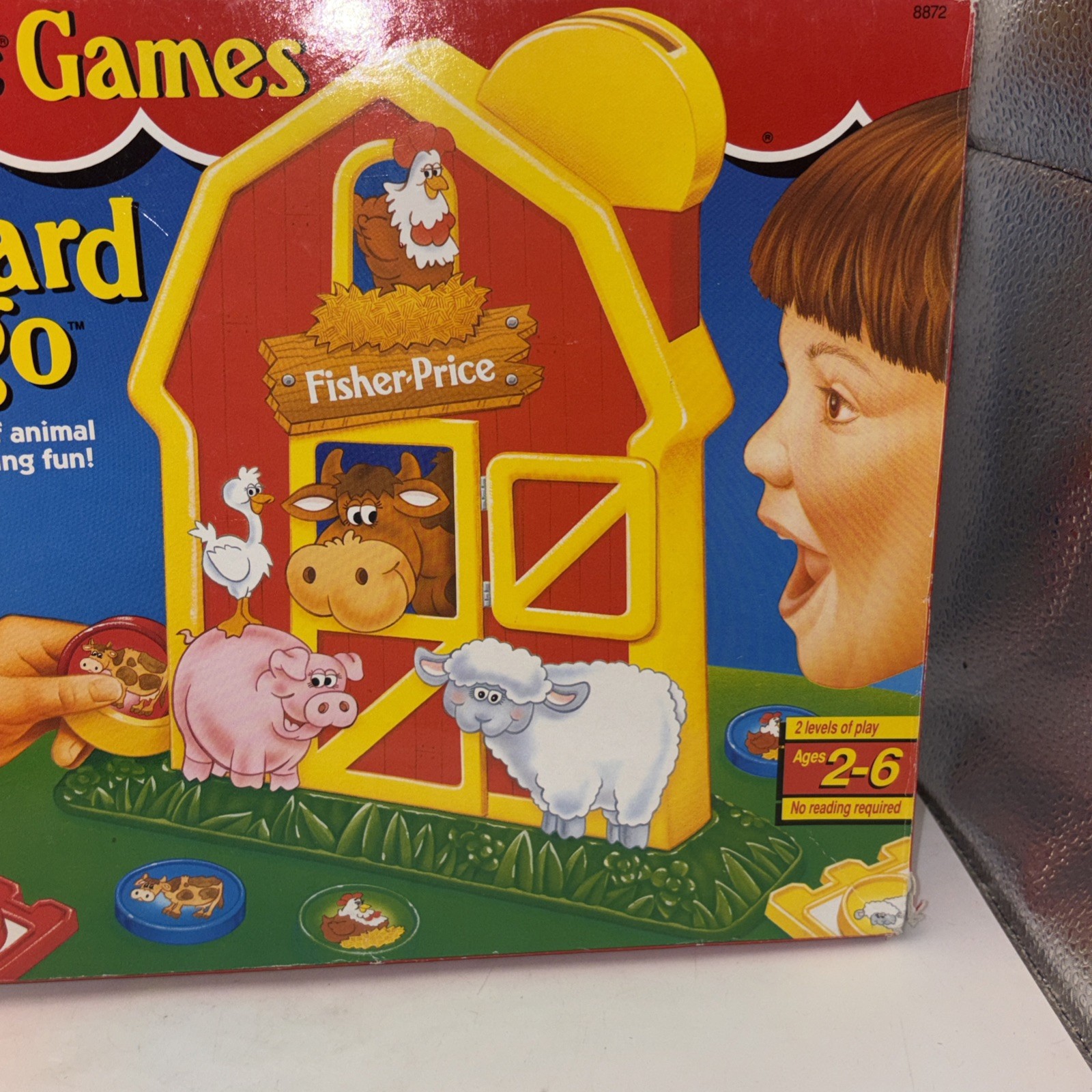 Vintage Fisher Price Barnyard Bingo Board Game 1994 Animal Matching Toy Boxed