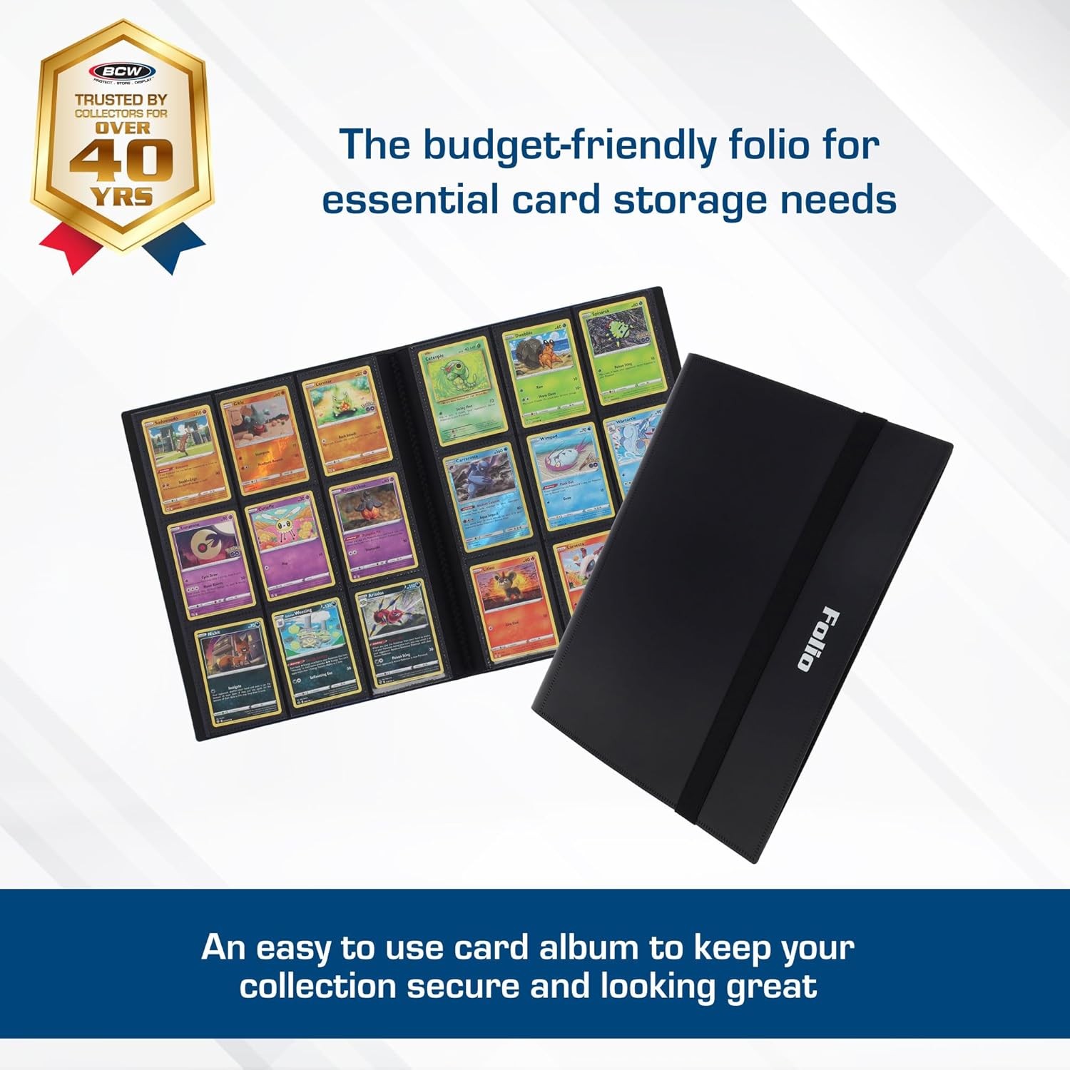 BCW Basics Folio 9-Pocket Card Album – Black | Archival 12×12 inches,