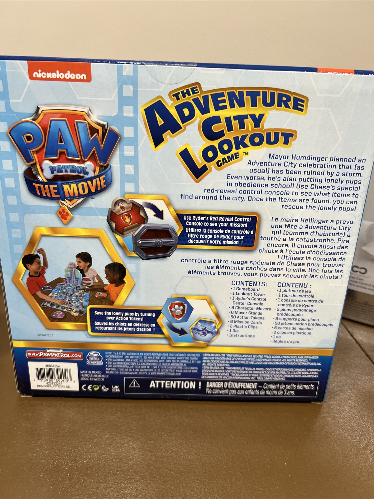 Paw Patrol The Movie, Adventure City Lookout Board Game for 2-6 Players Ages 4+