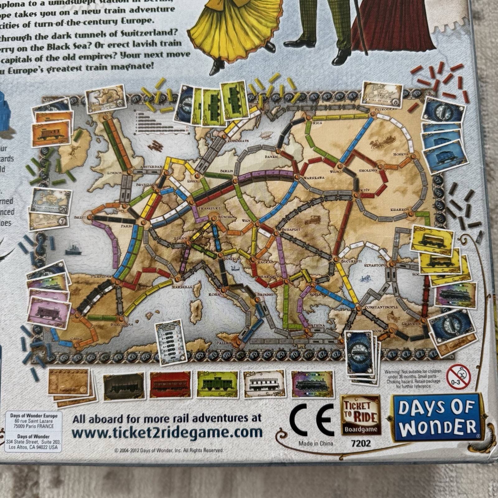 Days of Wonder Alan R. Moon Ticket To Ride Europe board game Complete