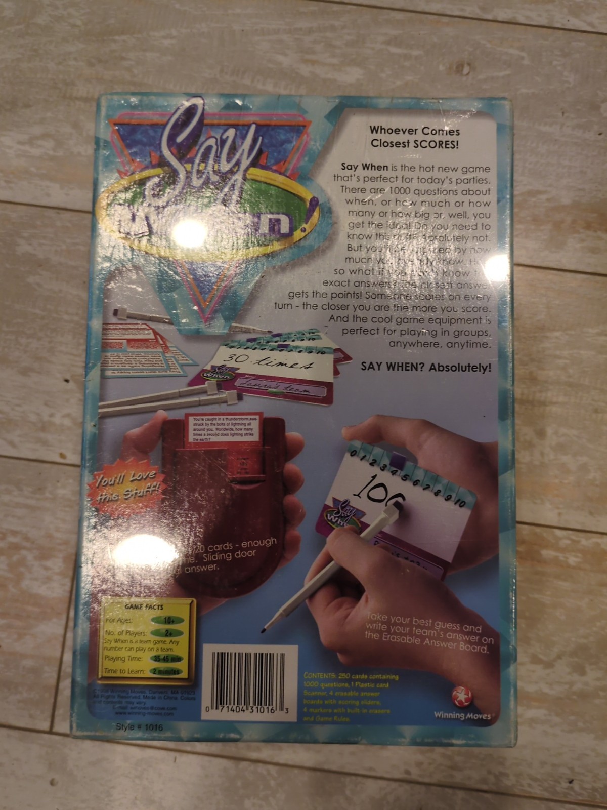 Say When! A Game for Families and Adults