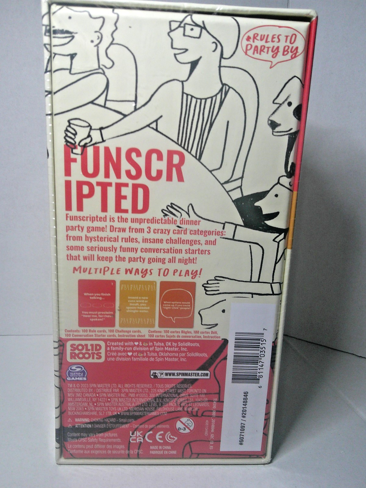 SPIN MASTER SOLID ROOTS Funscripted Dinner Party Game 3 to 10 Players Sealed NEW