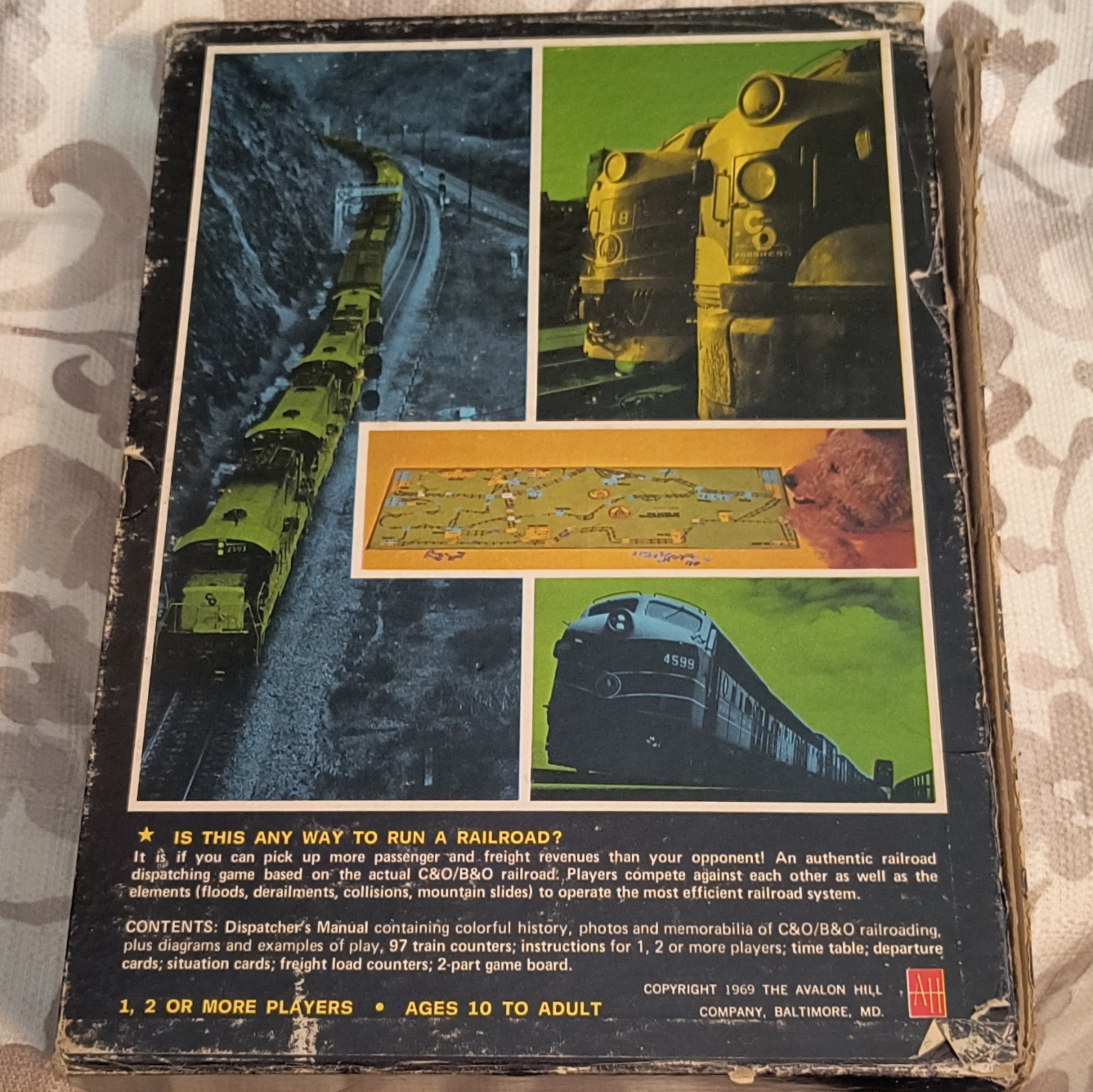 Avalon Hill C&O / B&O: The Game of Railroading Bookcase Game 1969 MPN 802