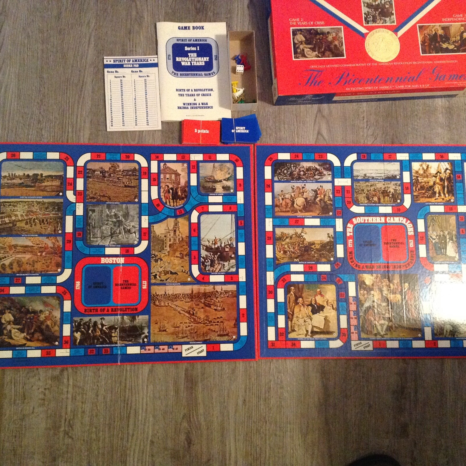 The Bicentennial Games Vintage American 3 Board Games USA (1975)