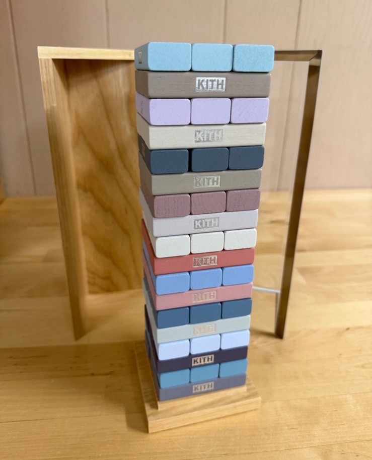 KITH FOR JENGA WOODEN GAME AND CASE PASTEL COLORS NO ORIGINAL BOX AUTHENTIC