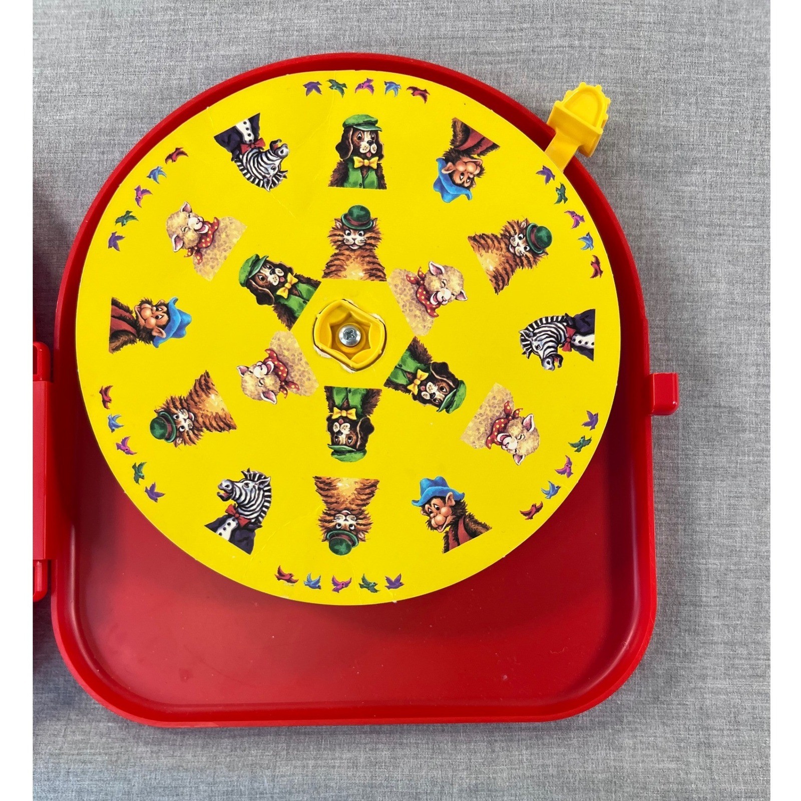 Vintage 1990 Milton Bradley Spin & Match Memory Game Red Plastic Unit 4110 90s