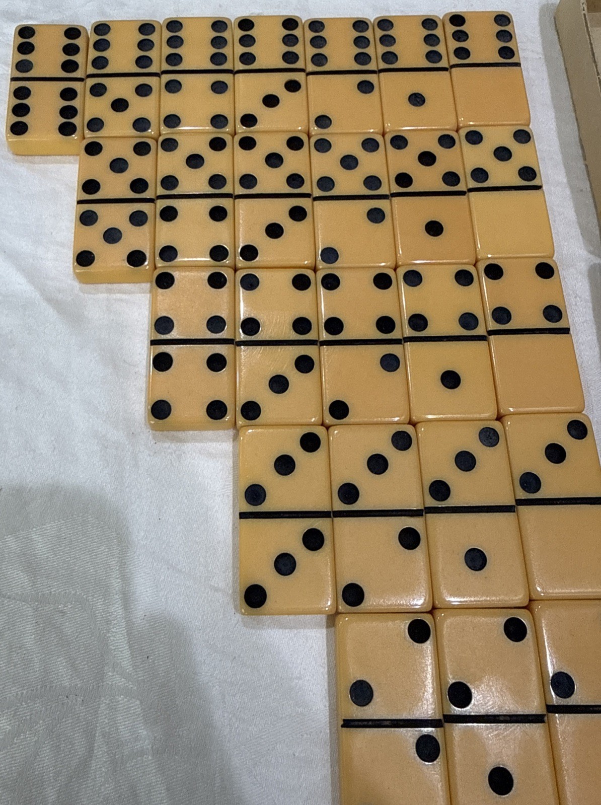Vintage Puremco No. 616 Marblelike Standard Dominoes ~ Butterscotch * Free S/H