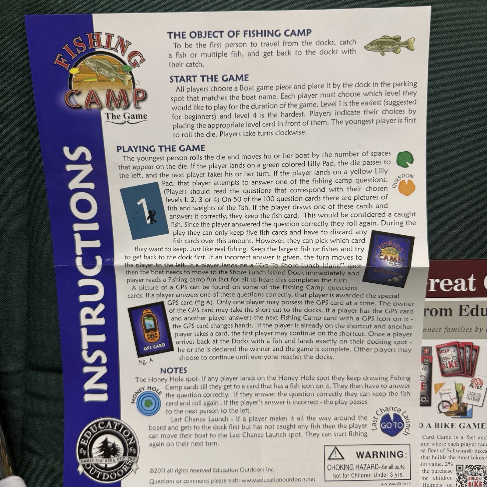 Fishing Camp the Game Family Fun Trivia Multiple Levels 2011 -Ships Free!