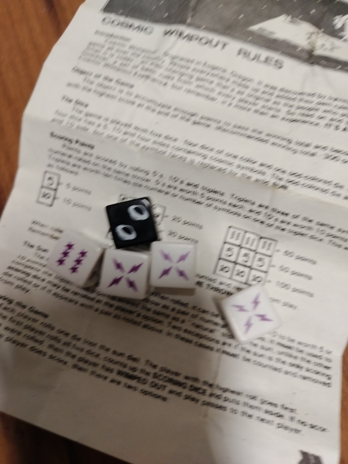 Cosmic Wimpout Cosmic Dice Game Complete Set w/ Dice, Rules, Box 2+ 1976