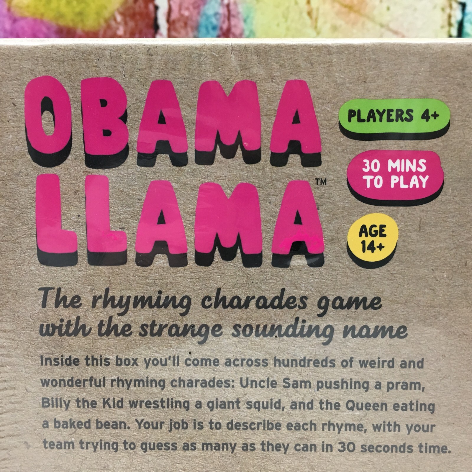 OBAMA LLAMA Celebrity Rhyming Charades Family Party Game Ages 14+ Fun Humor NEW!