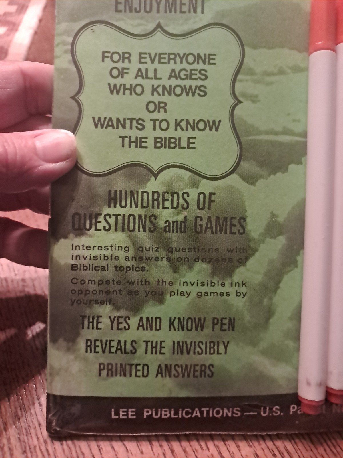 Lee Publications Sealed Yes & Know Bible New Testament Quiz Book Invisible Ink