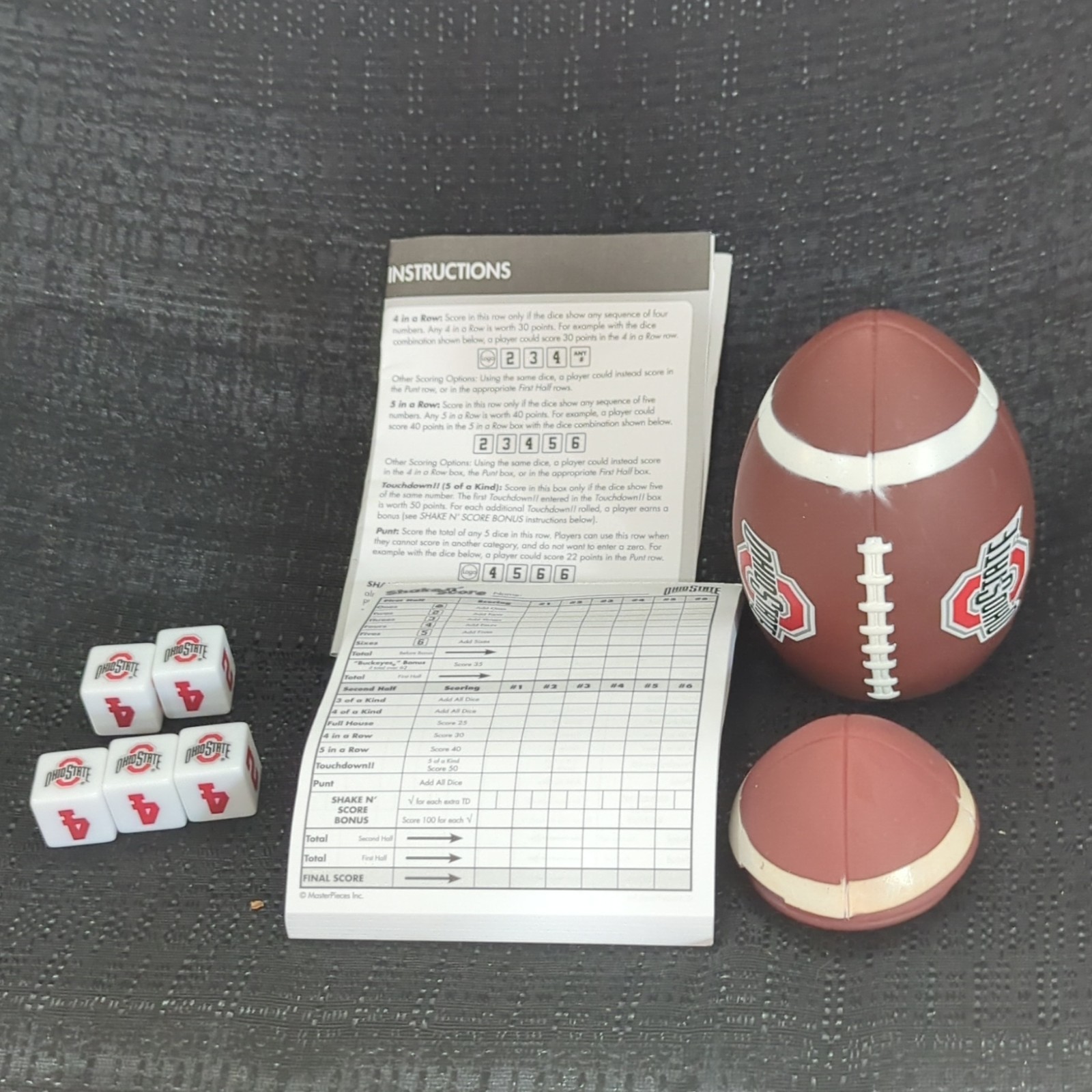 MasterPieces Ohio State Shake n’ Score Travel Dice Game Set OST3090