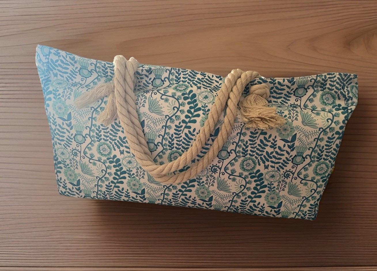 My Mahjong Trove American Mahjong Set Pink Tiles Blue Floral Tote Complete
