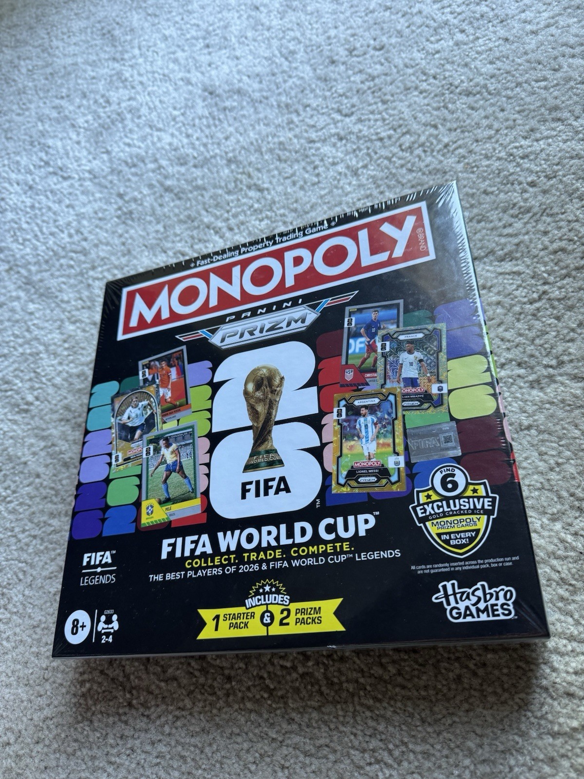 Hasbro Games Monopoly FIFA World Cup 26 Prizm Edition Board Game w/ Prizm Packs