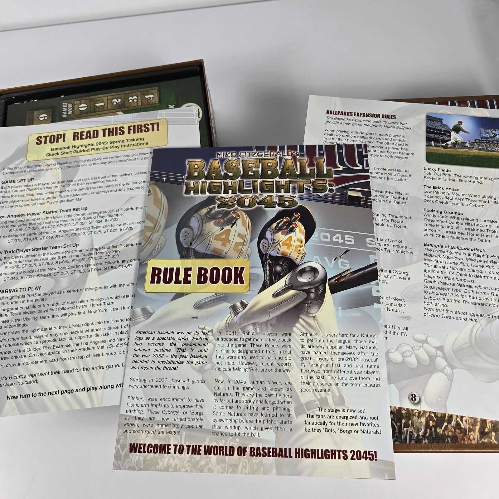 Baseball Highlights 2045 Board Game Complete With 5 Sealed Expansions Pre-owned