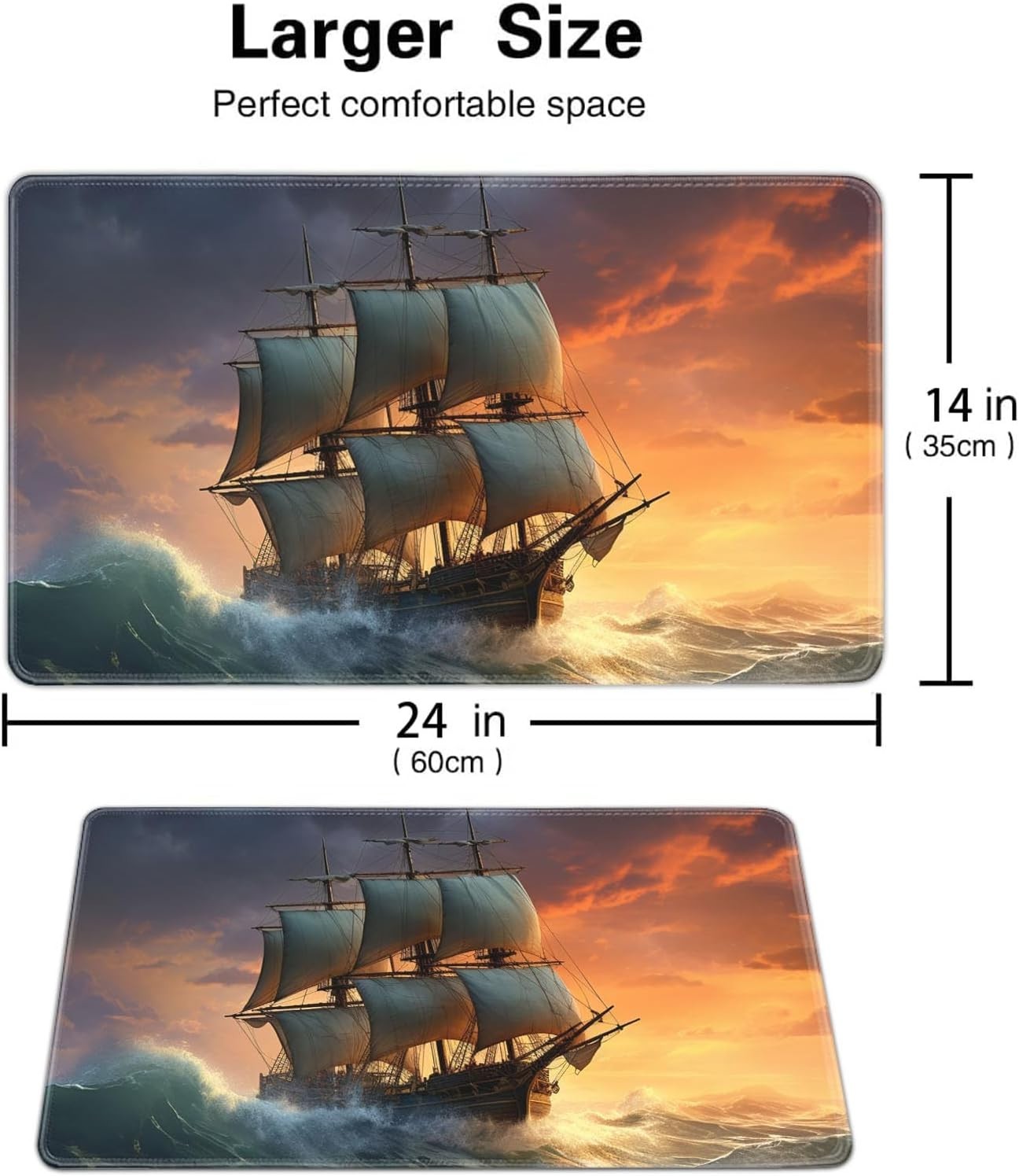Waterproof and Washable Gaming Playmat 24″ x 14″ for Card Games with Dice