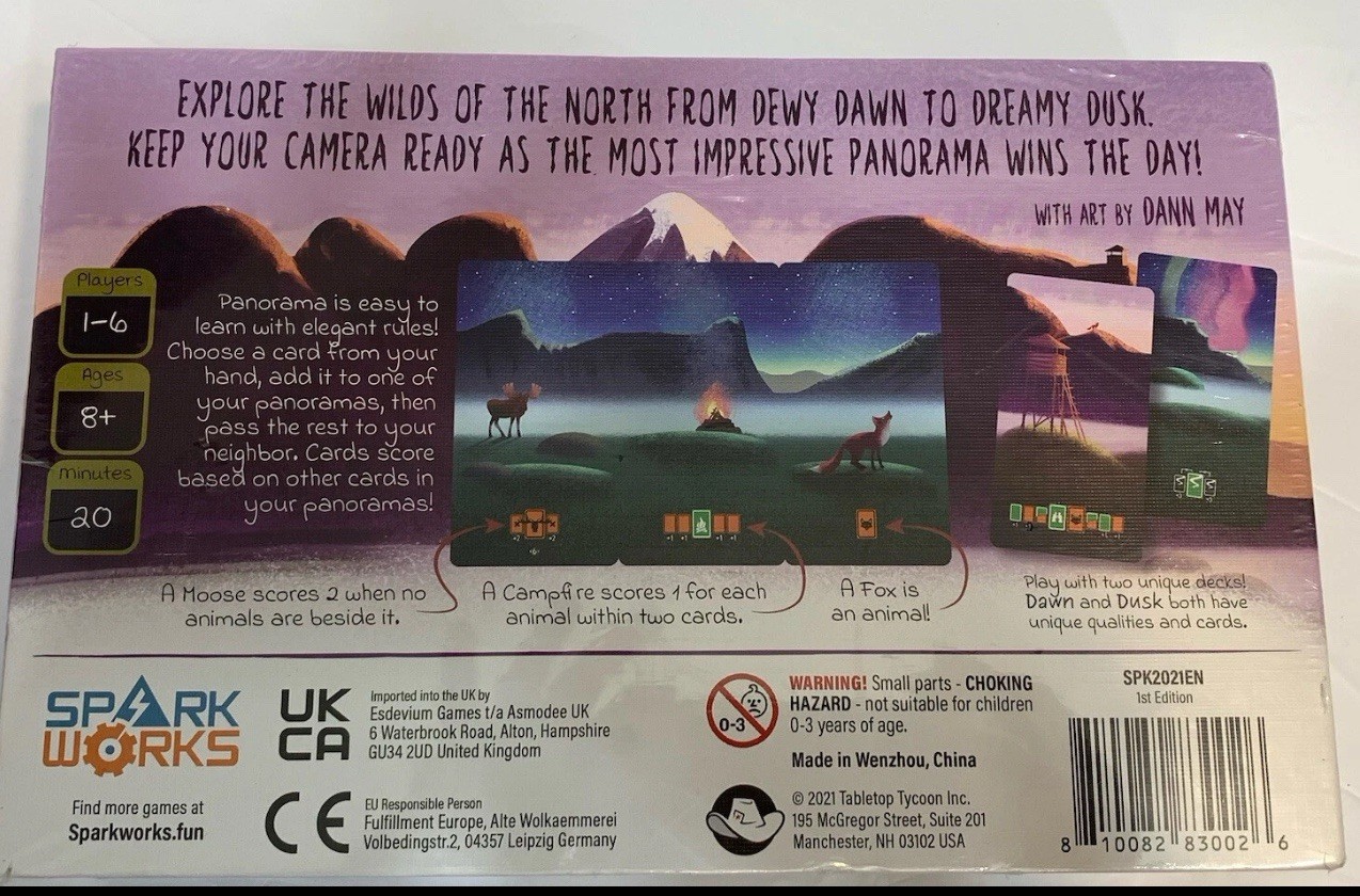 Panorama Card Game By Alex Winter 2021 New In Sealed Box