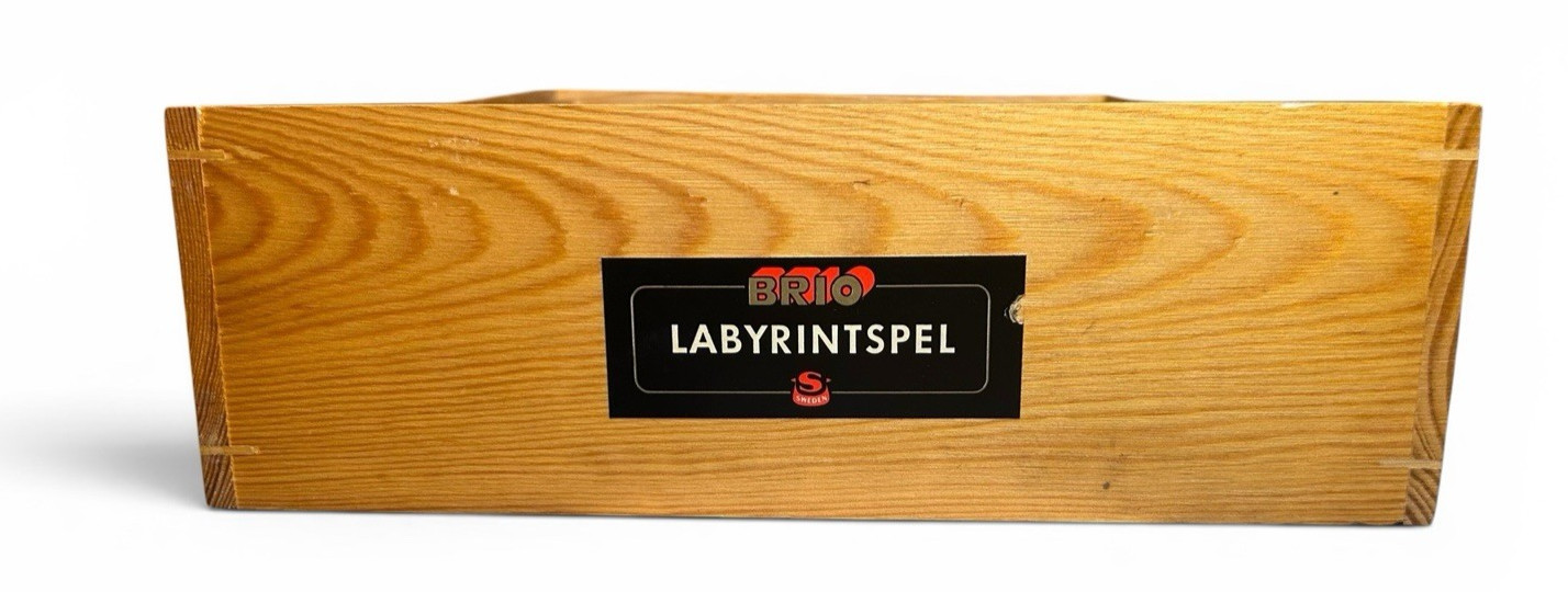 VTG. BRIO Labyrinth Wood Maze Game / Original Box – 1950s – 18376 – SWEDEN