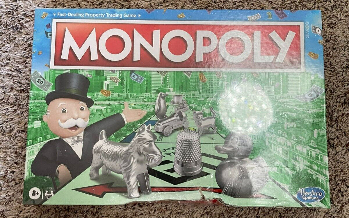New Monopoly Board Game, Family Board Game for 2 to 6 Players Damaged Box