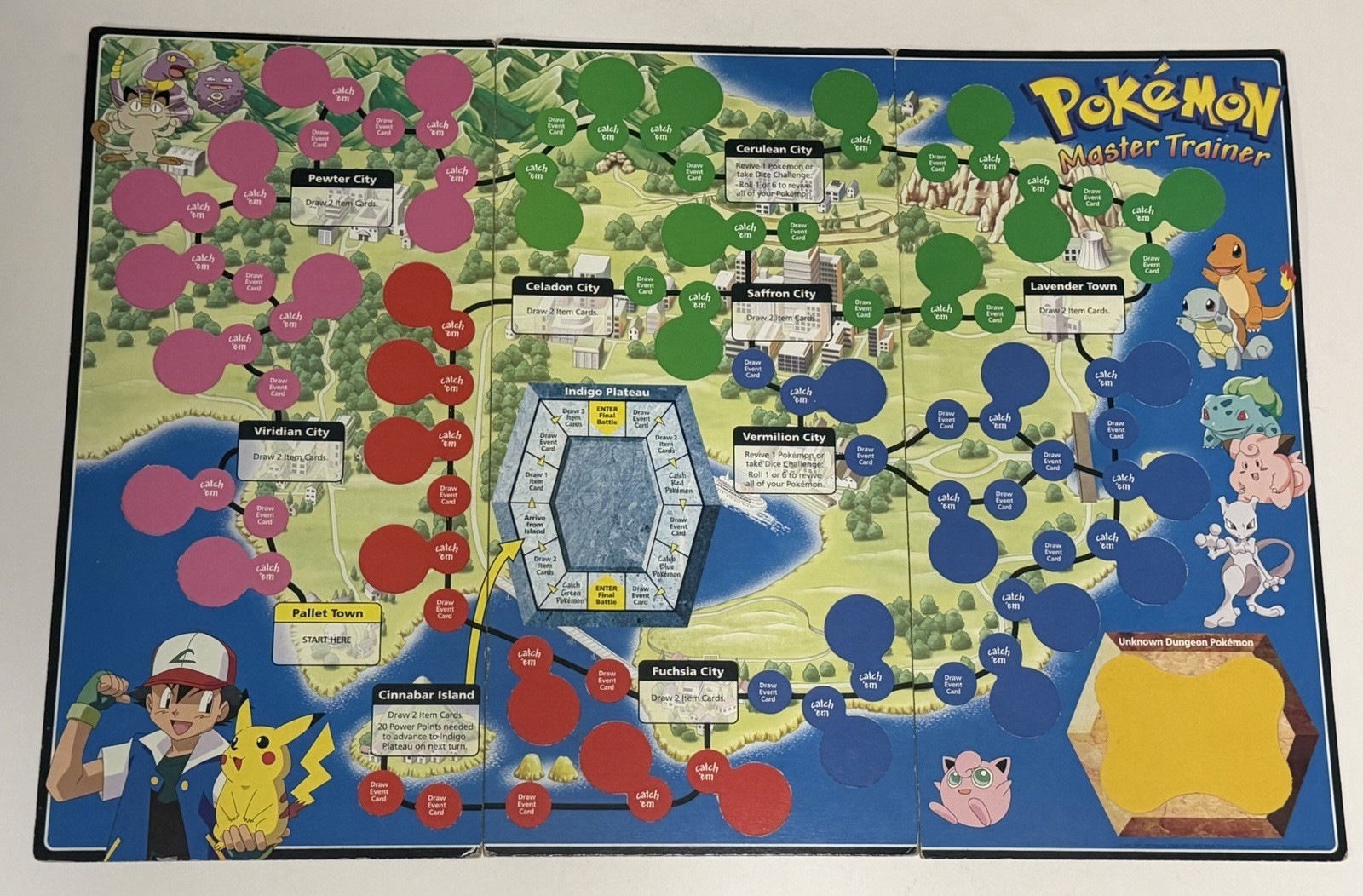 Vintage Hasbro Pokemon Master Trainer Game Board 1999 Edition *Read Description