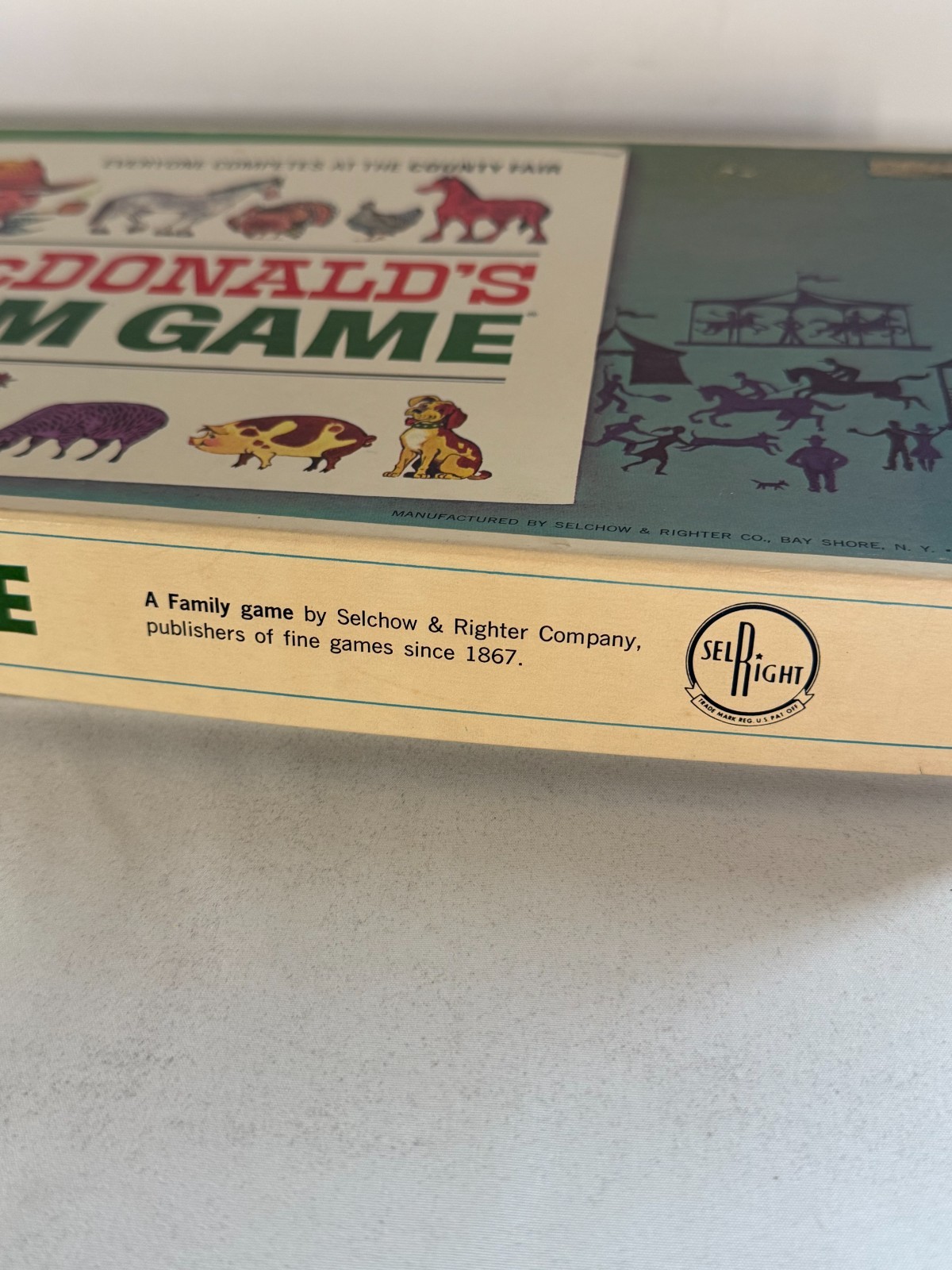 MacDonald’s Farm Board Game Animals Farm Spinner Vtg 1965 County Fair Selchow