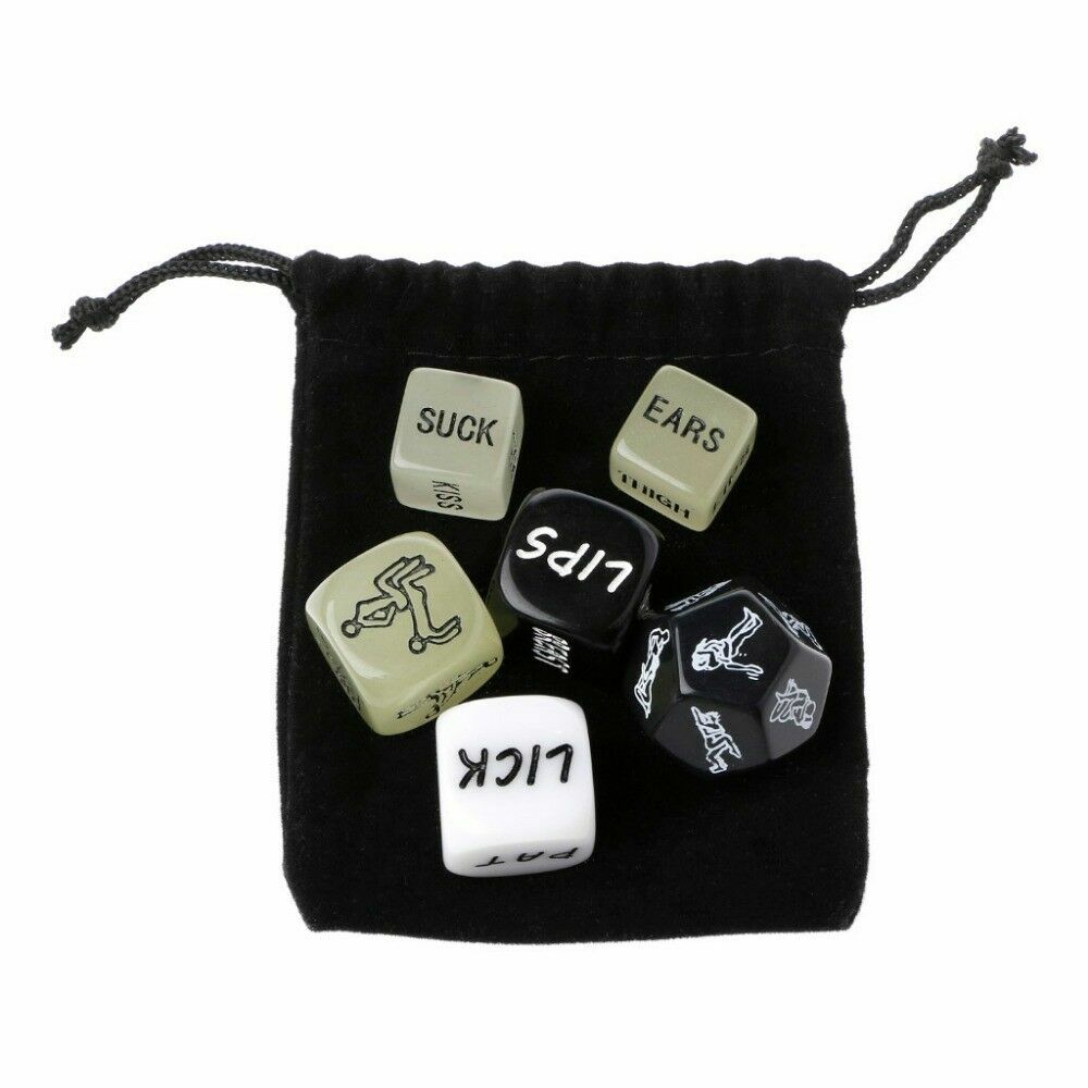 Sex Dice Game Adult Bachelor Party Gift 6 Piece with velvet bag U.S.A. SHIPPING