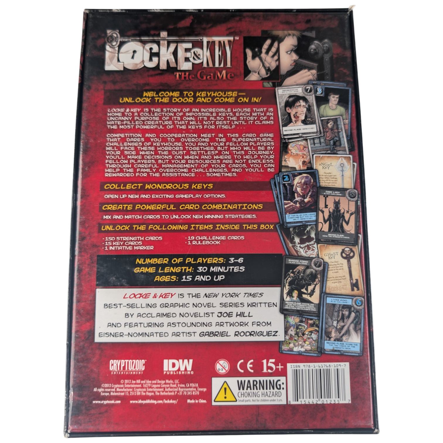 Locke & Key The Game 2012 Cryptozoic IDW Joe Hill Strategy Card Game