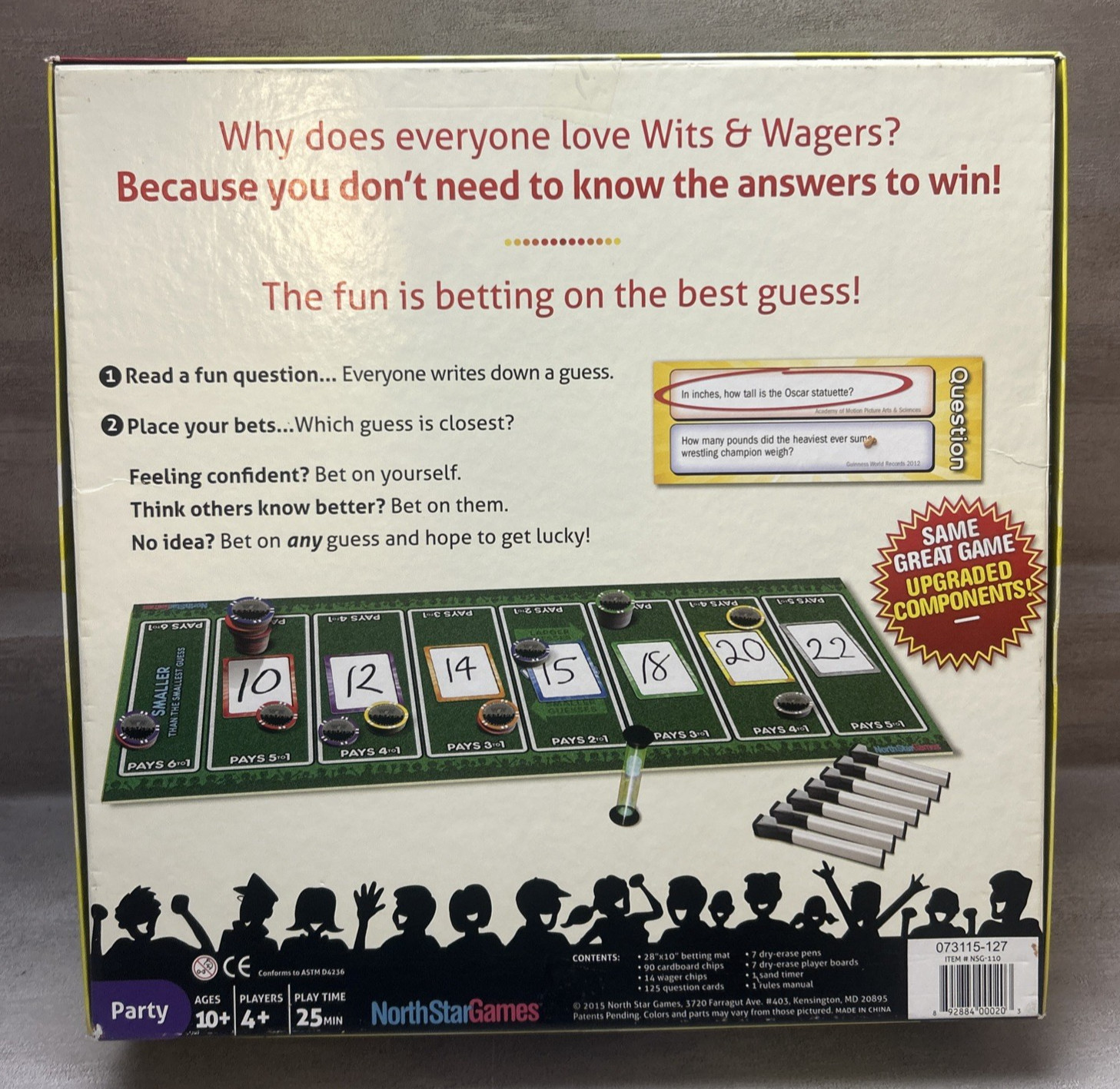 Wits & Wagers Deluxe Edition Family Party Board Game North Star Games Complete