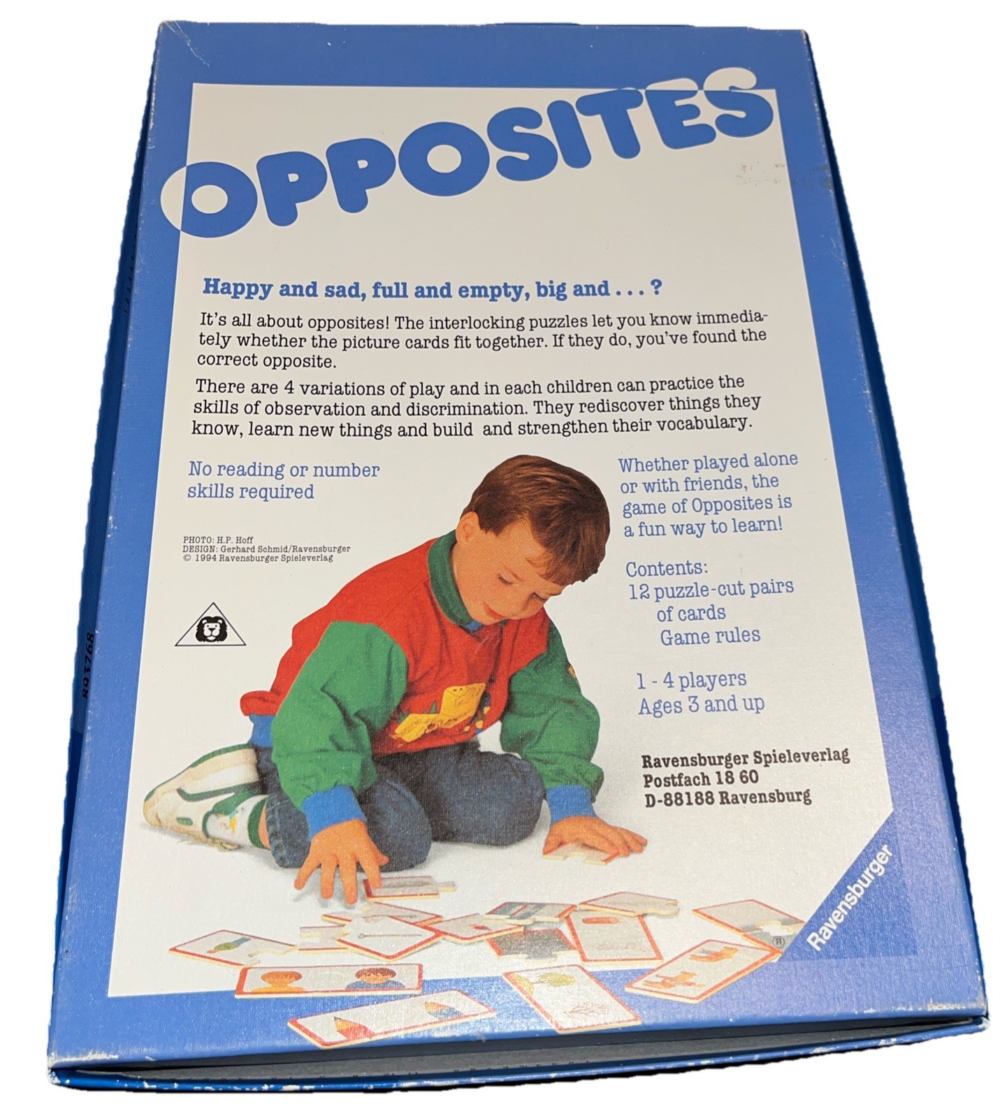 Vtg Ravensburger Opposites Self correcting First Matching Game Fun Education A4