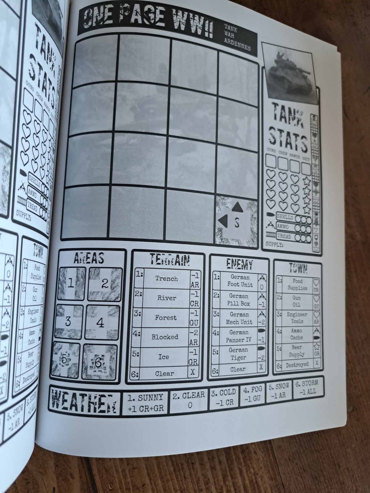 New “One Page WW2 Tank War Ardennes War Game By Noah Patterson NEW