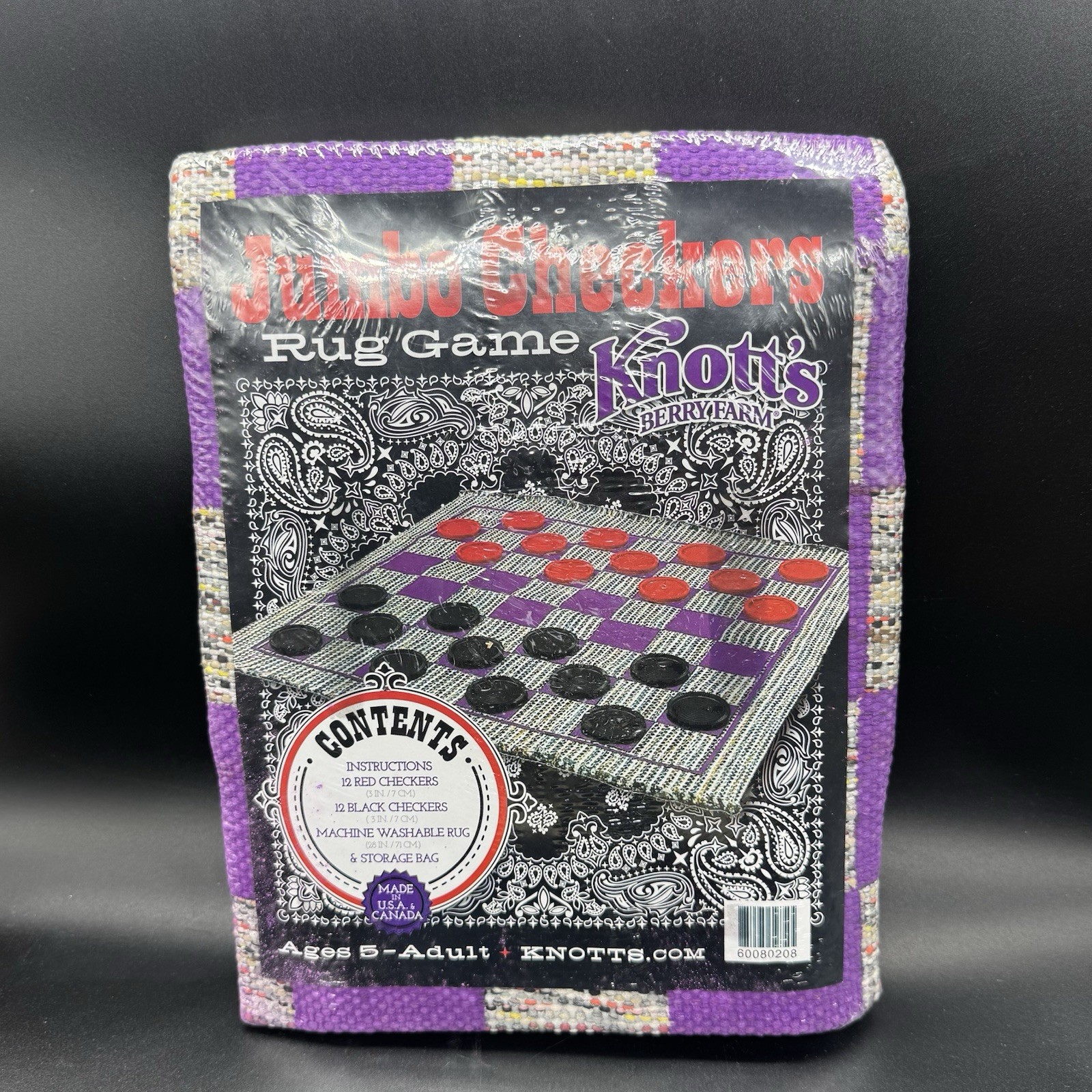 New Knott’s Berry Farm Jumbo Checker Checkers Rug Board Game Play Set