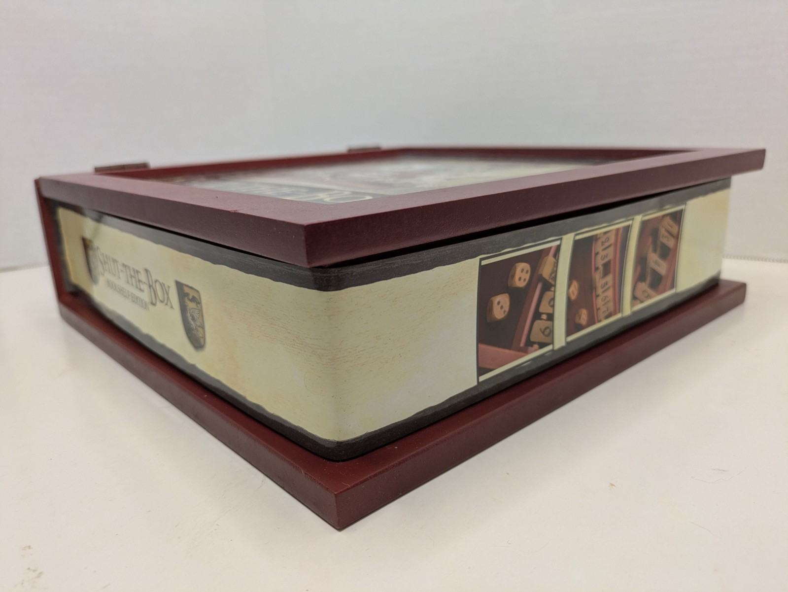 Front Porch Classics Vintage Shut The Box Game Wooden Bookshelf Complete