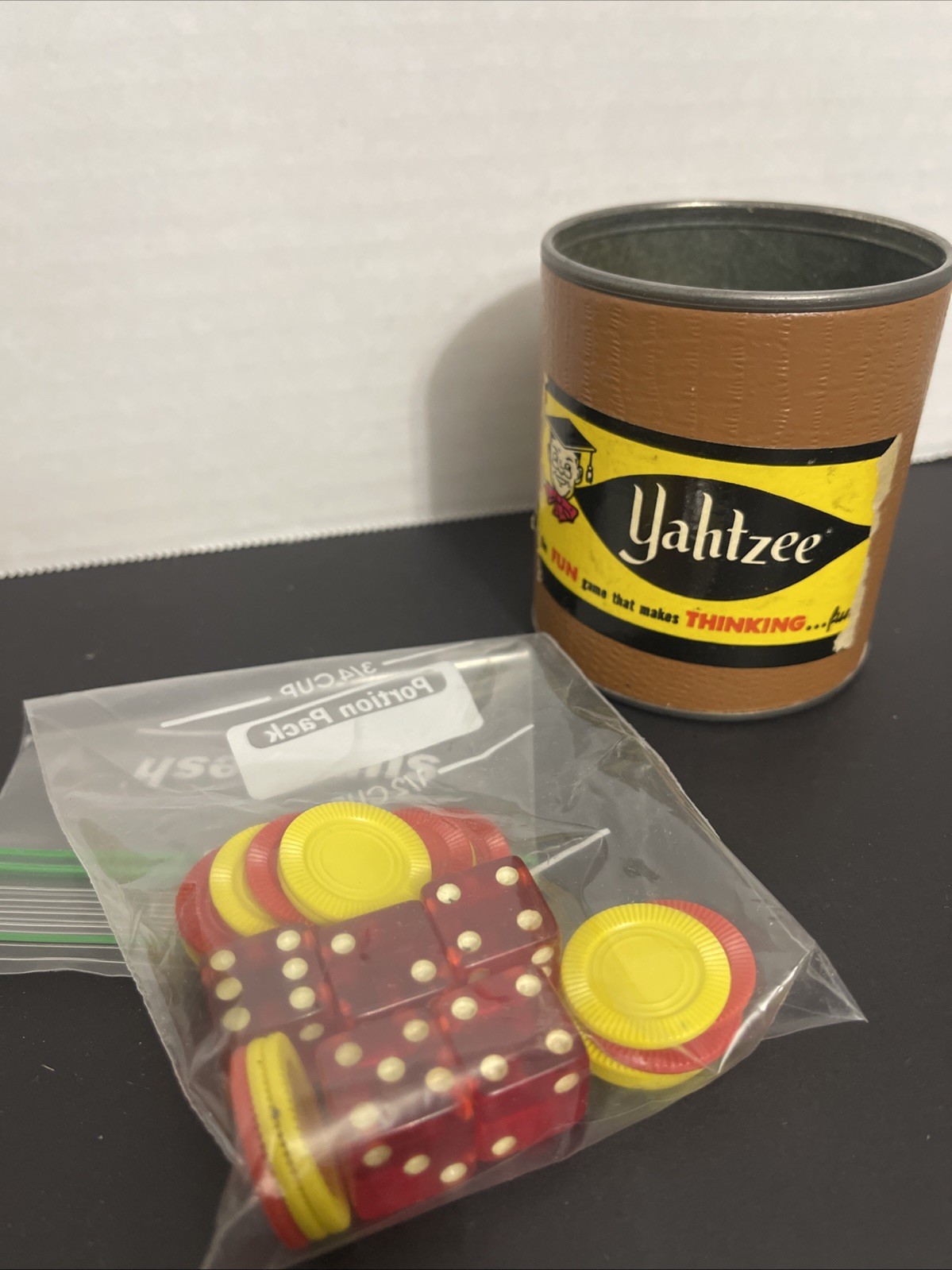 Vintage 1950’s-60’s Yahtzee – Replacement Dice Shaker Cup – E.S. Lowe Co 1956