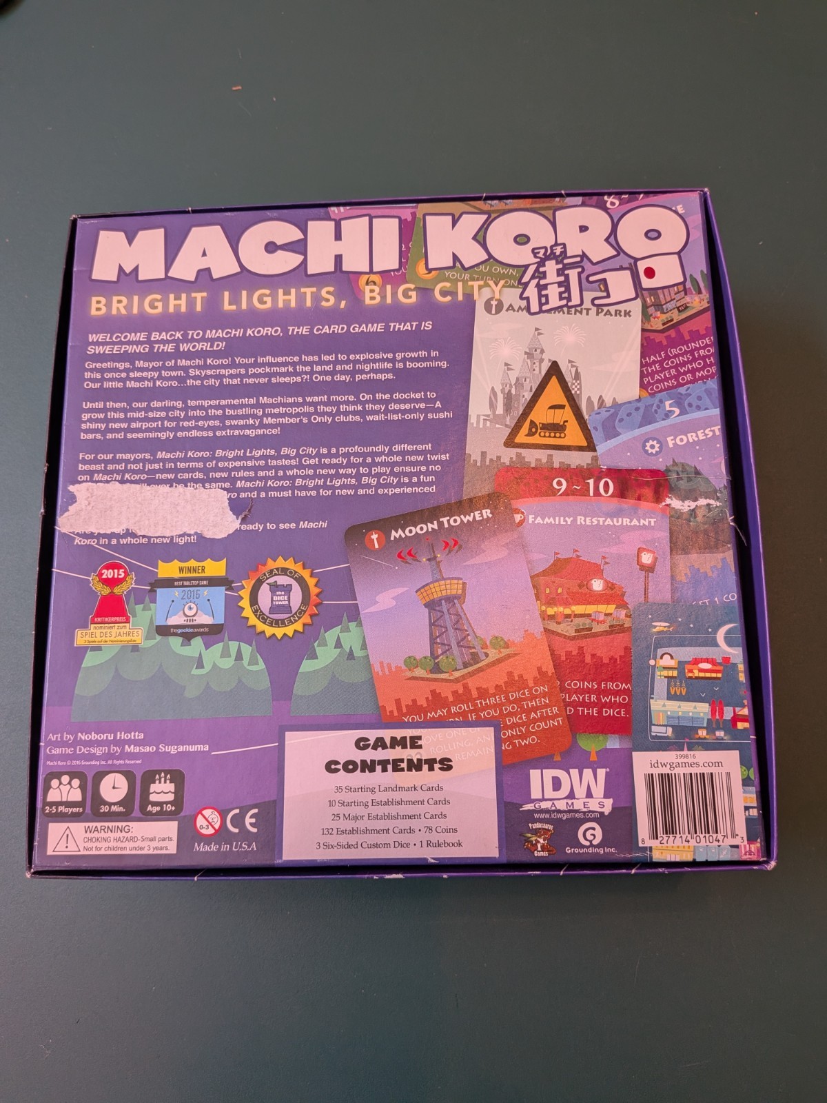 New Inside Machi Koro Bright Lights City Building Complete Board Game: Box Wear