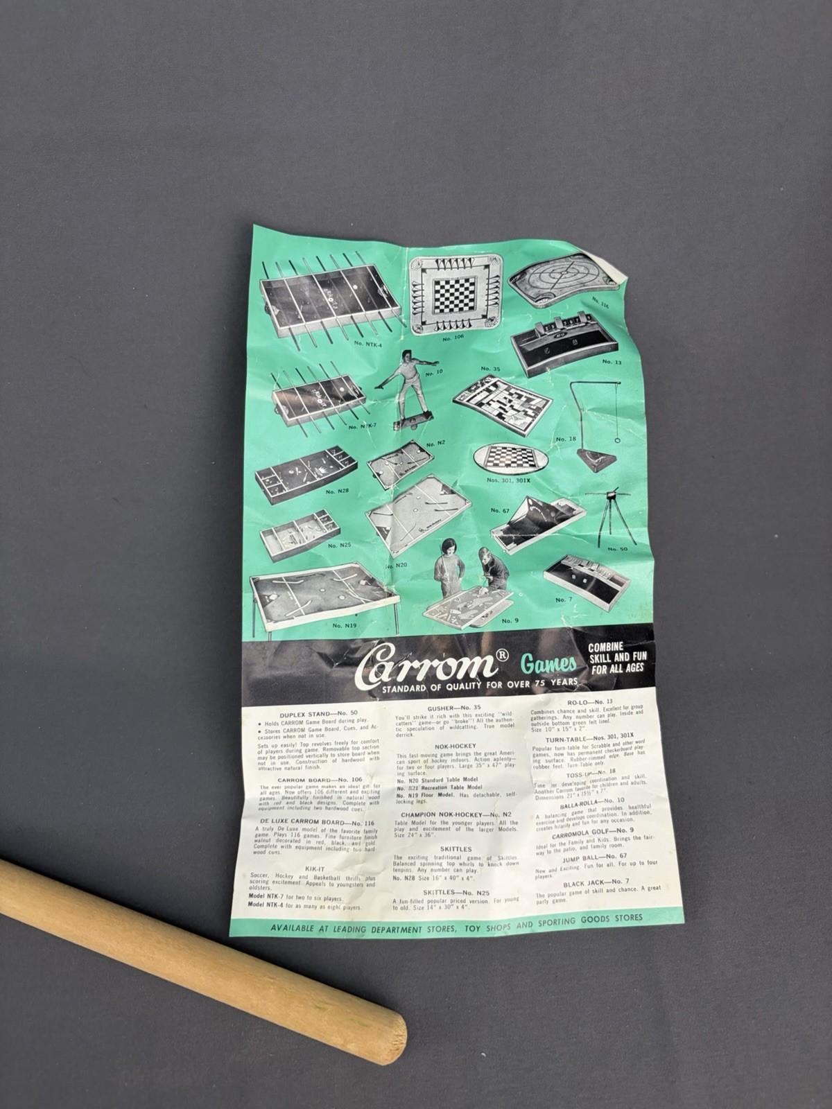 Vintage 1963 Carron Game Board No. 106 Game Rules Book Original Box Play Pieces