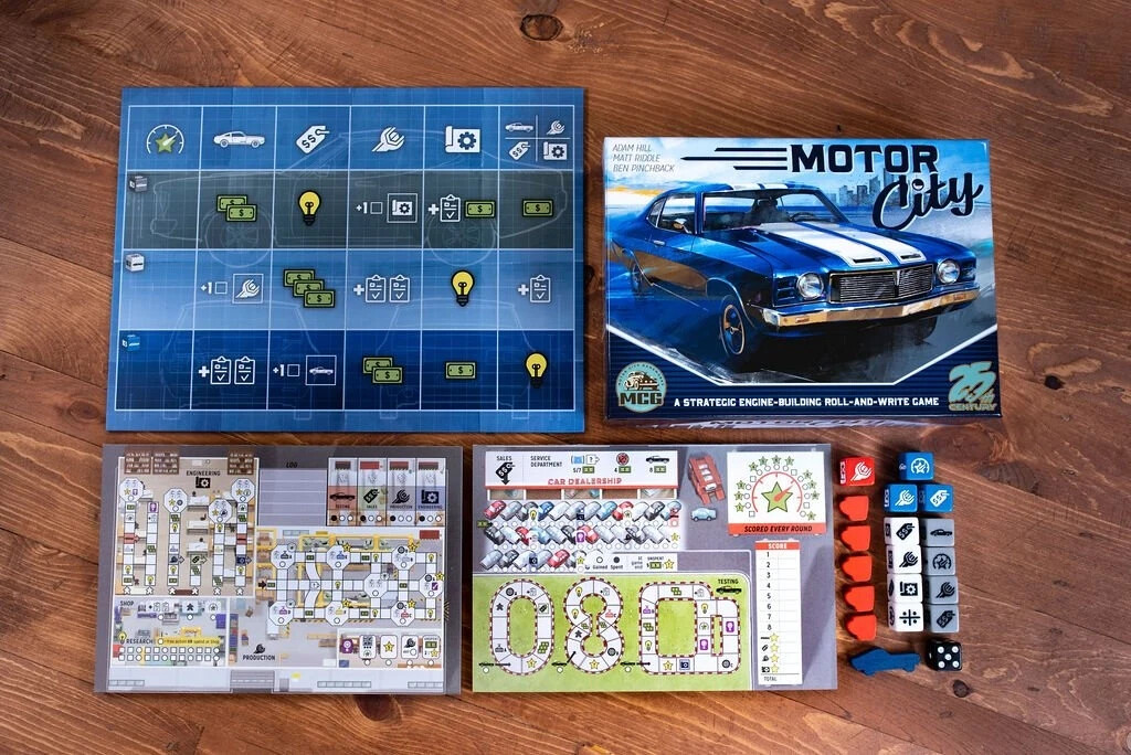 🎲🚗 NIS – Motor City – ROLL N WRITE Automotive Empire Game 🚗🎲