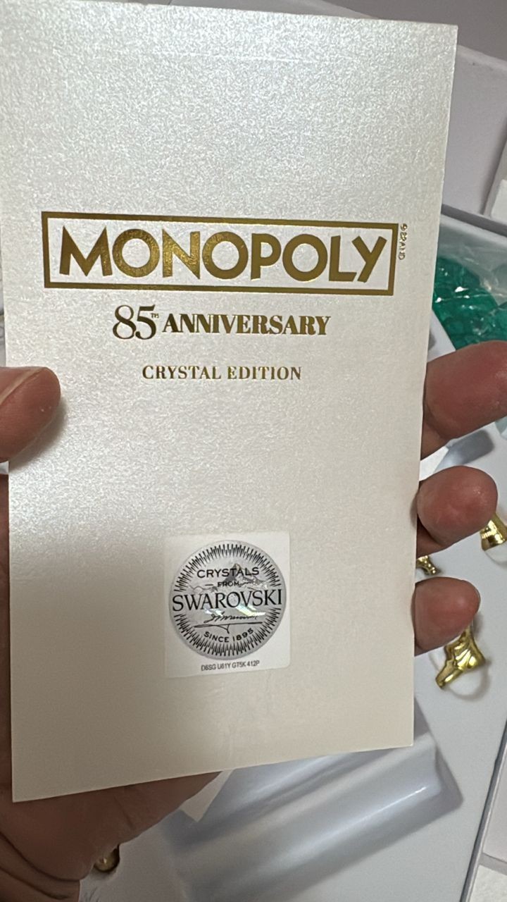💎Monopoly 85th Anniversary Edition Board Game Swarovski Crystals Clear /500