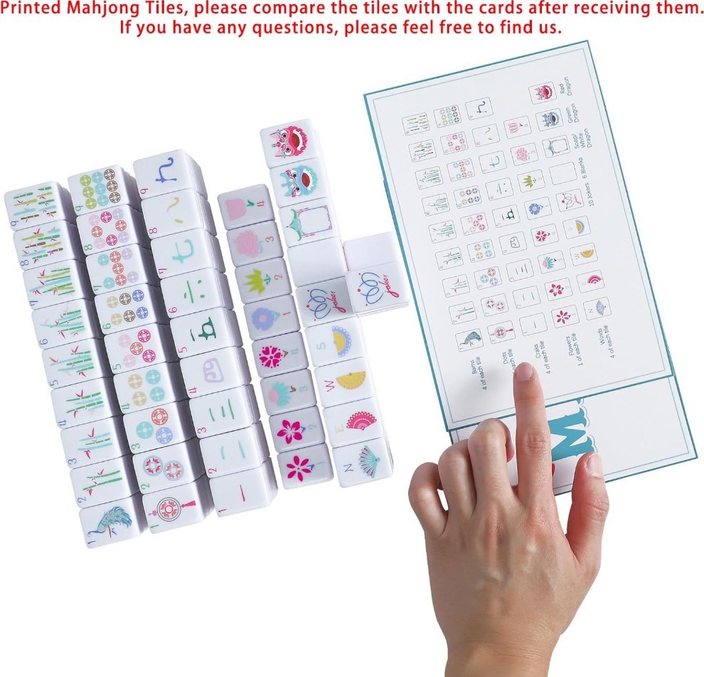 160-Piece Pink American Mahjong Set, 1.2″ Tiles, Carry Bag & Accessories