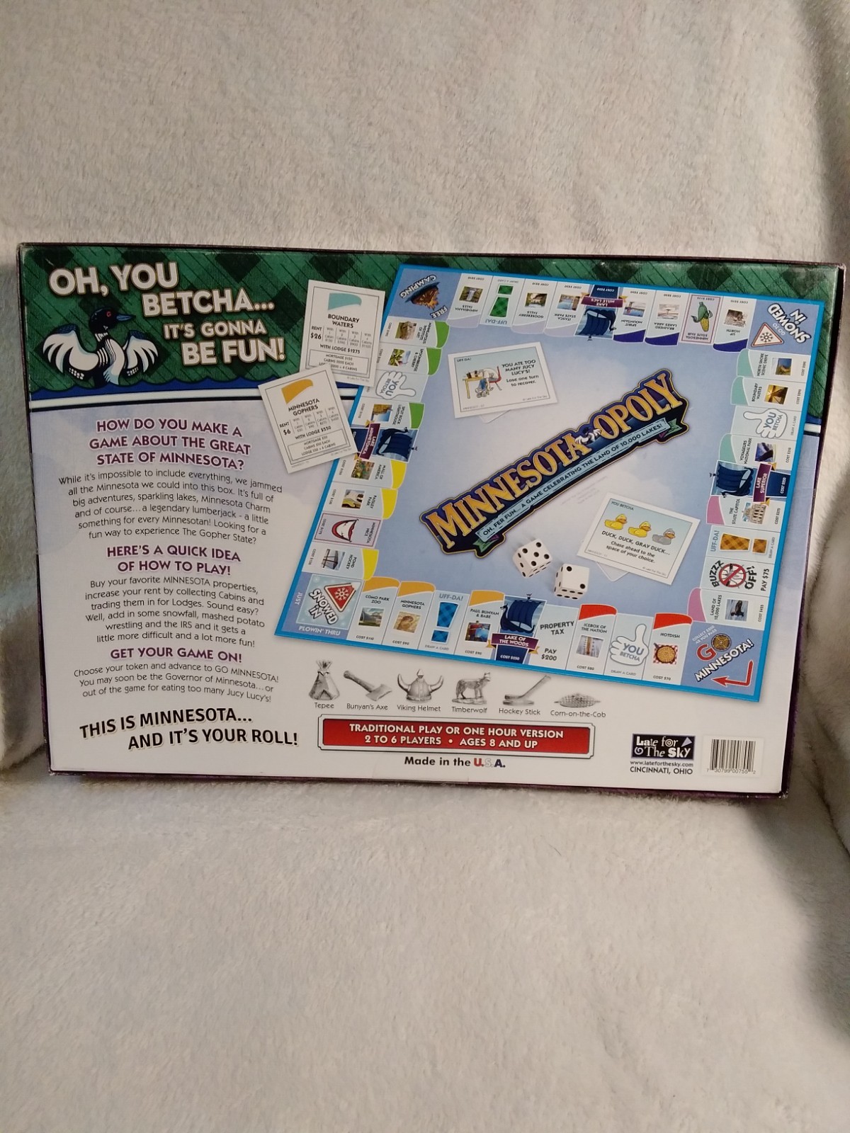 Minnesota Opoly A Fun Game Celebrating The Land Of 10,000 Lakes Late For The Sky