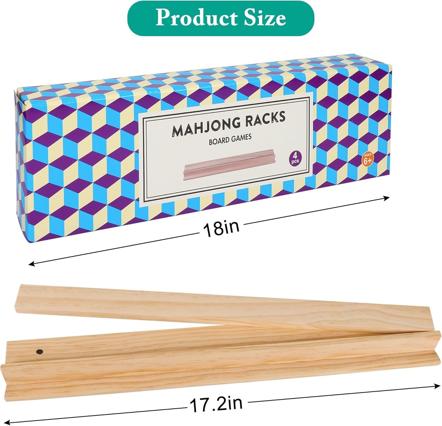 Upgraded Wooden Mahjong Racks – Set of 4 Trays with Magnetic Pushers NEW