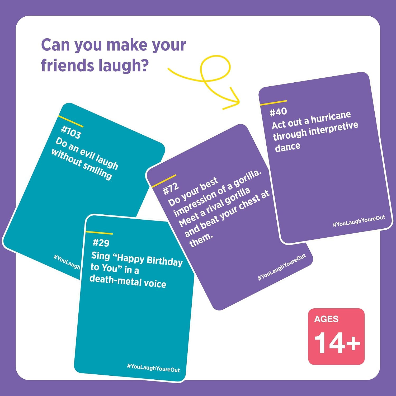 You Laugh You’Re Out [A Party Game with Hilarious Charades Family Card Games for
