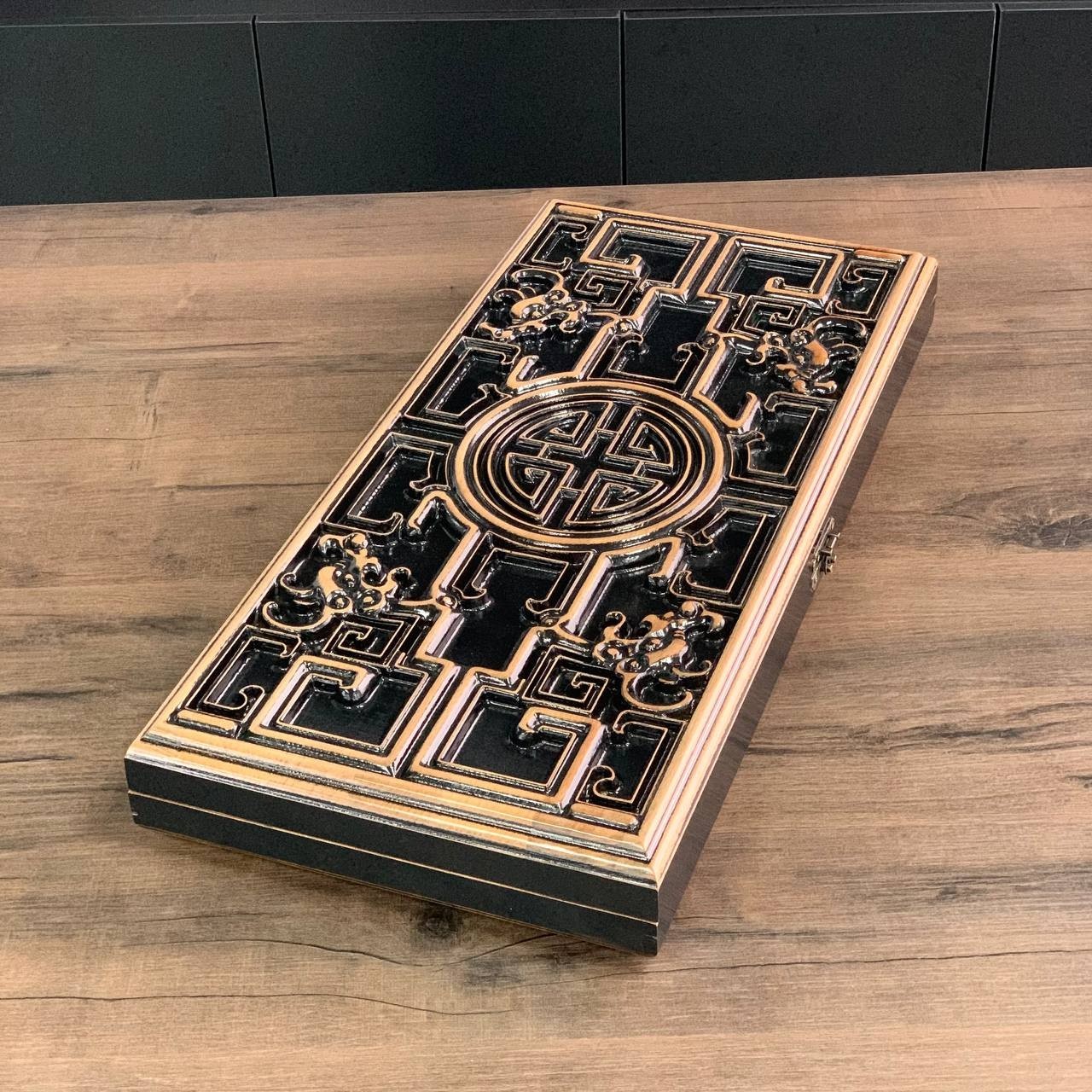 Luxury Wood Backgammon Set Lion Design Handmade Maple Wood Custom Gift 24″