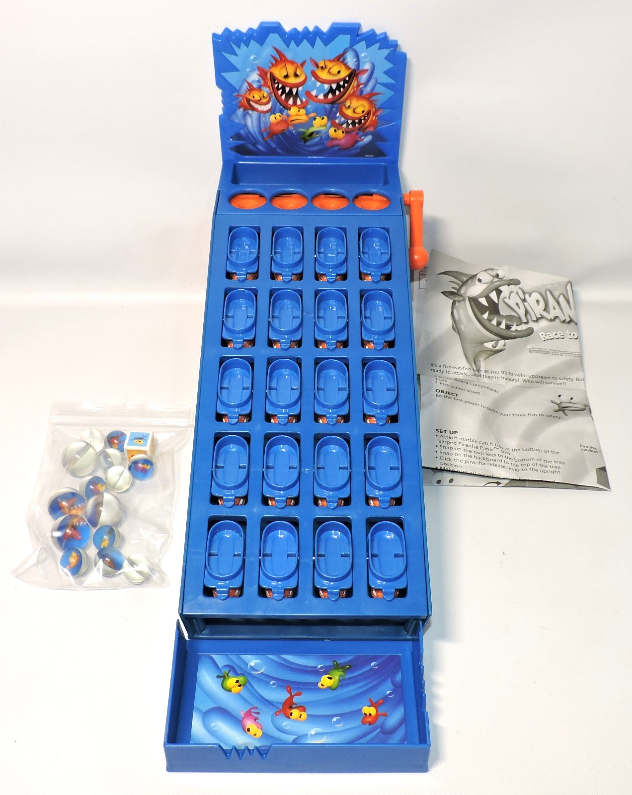 Piranha Panic Board Game, Near Complete, Missing 2 Regular Size Fish Marbles