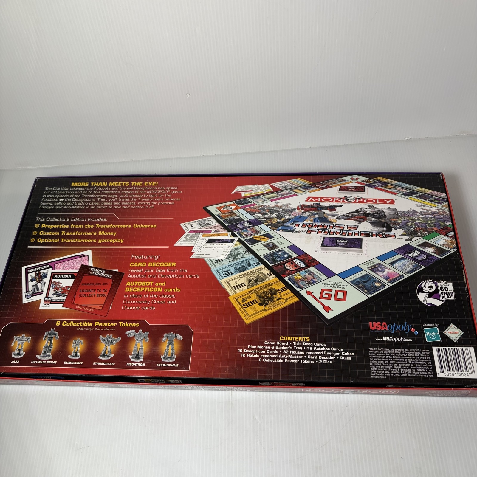 Monopoly The Transformers Collector’s Edition Board Game USAopoly Hasbro