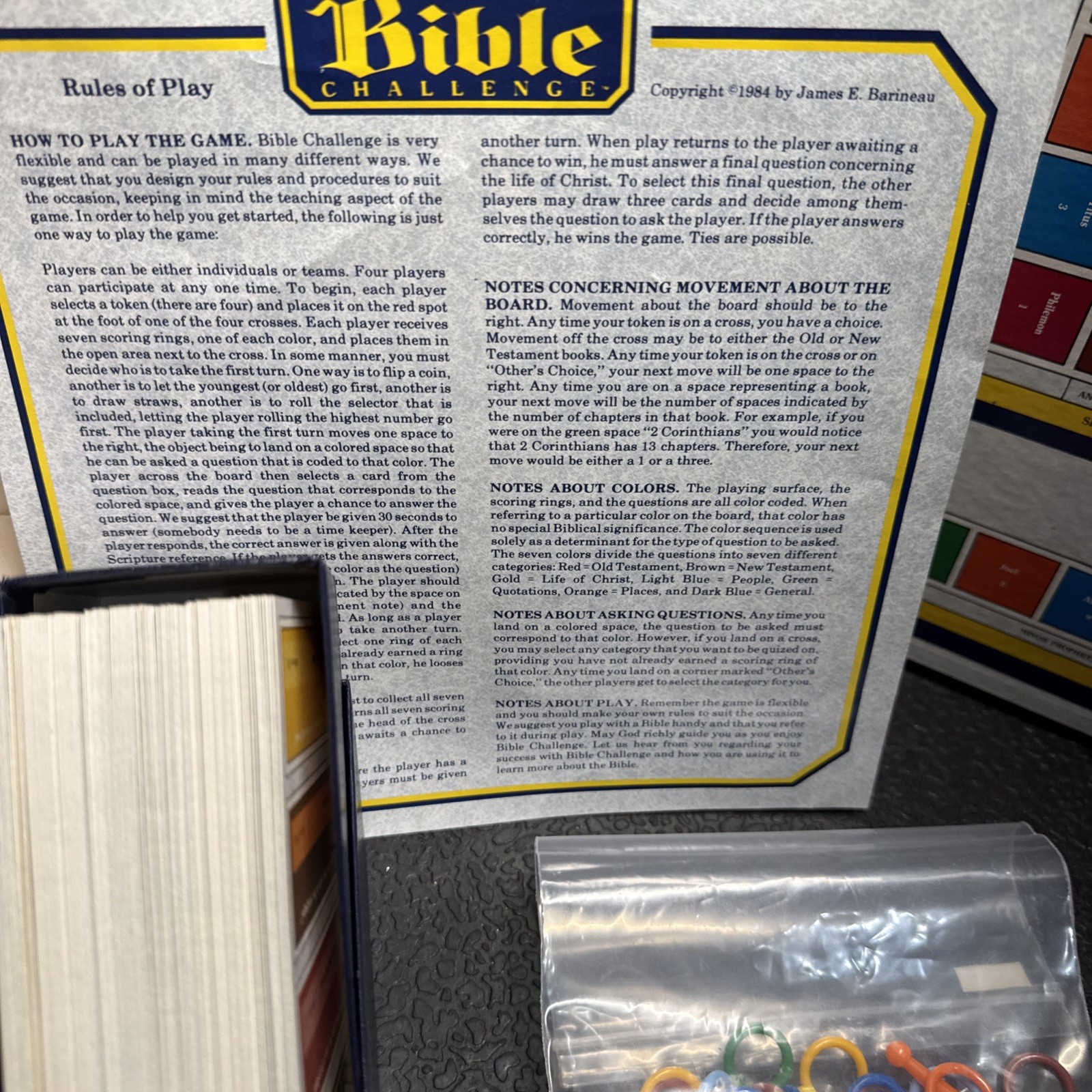 Vintage Bible Challenge Trivia Board Game 1984 – Complete