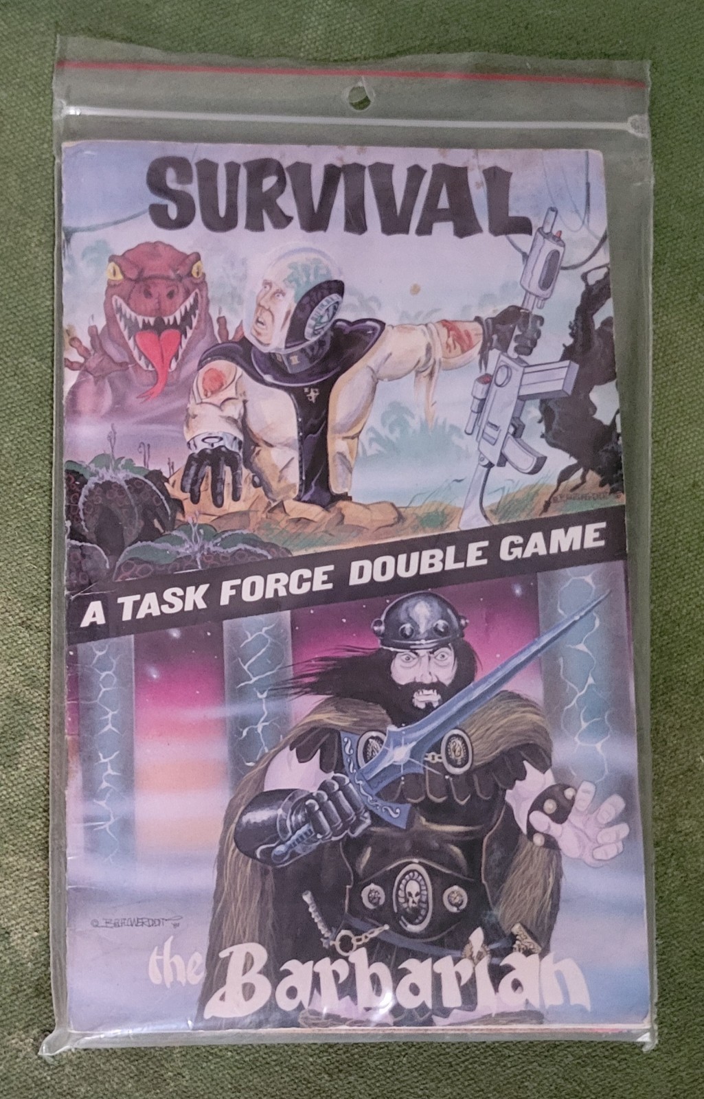 Survival/The Barbarian 1979 Task Force wargame bagged complete punched dice Good
