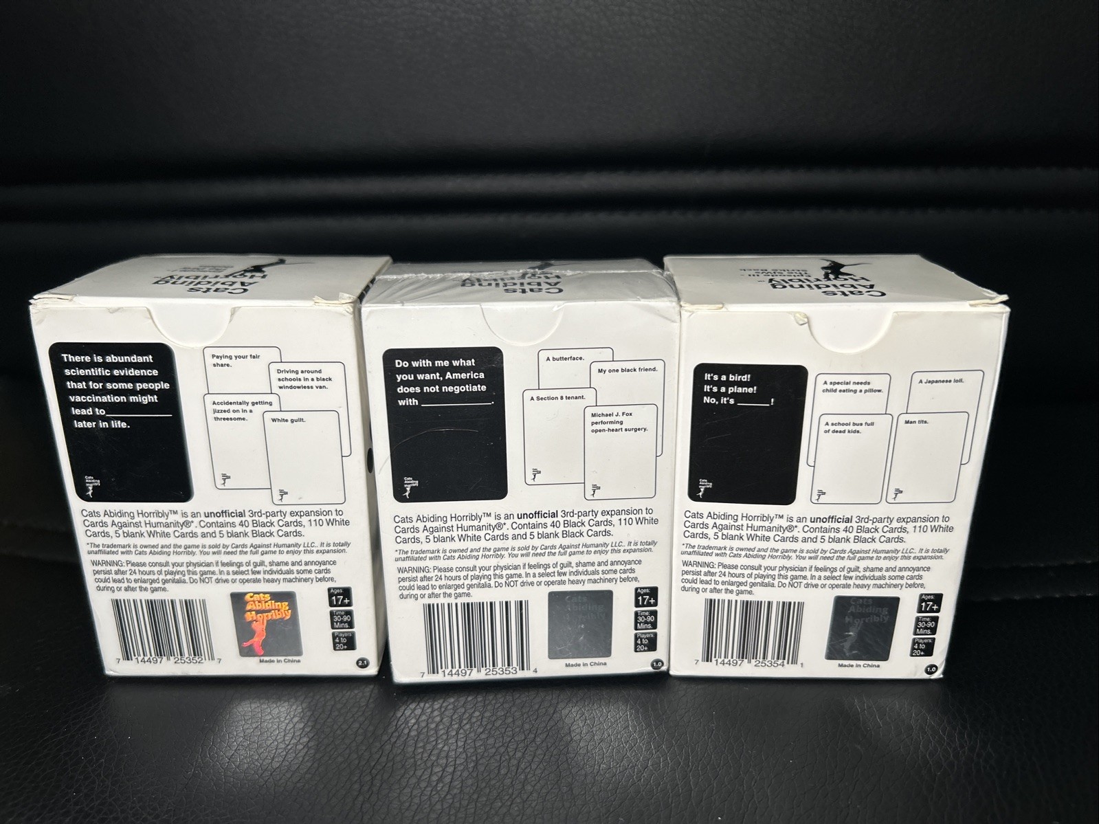 Cats Abiding Horribly Episodes 1 2 3 Expansion Packs to Cards Against Humanity