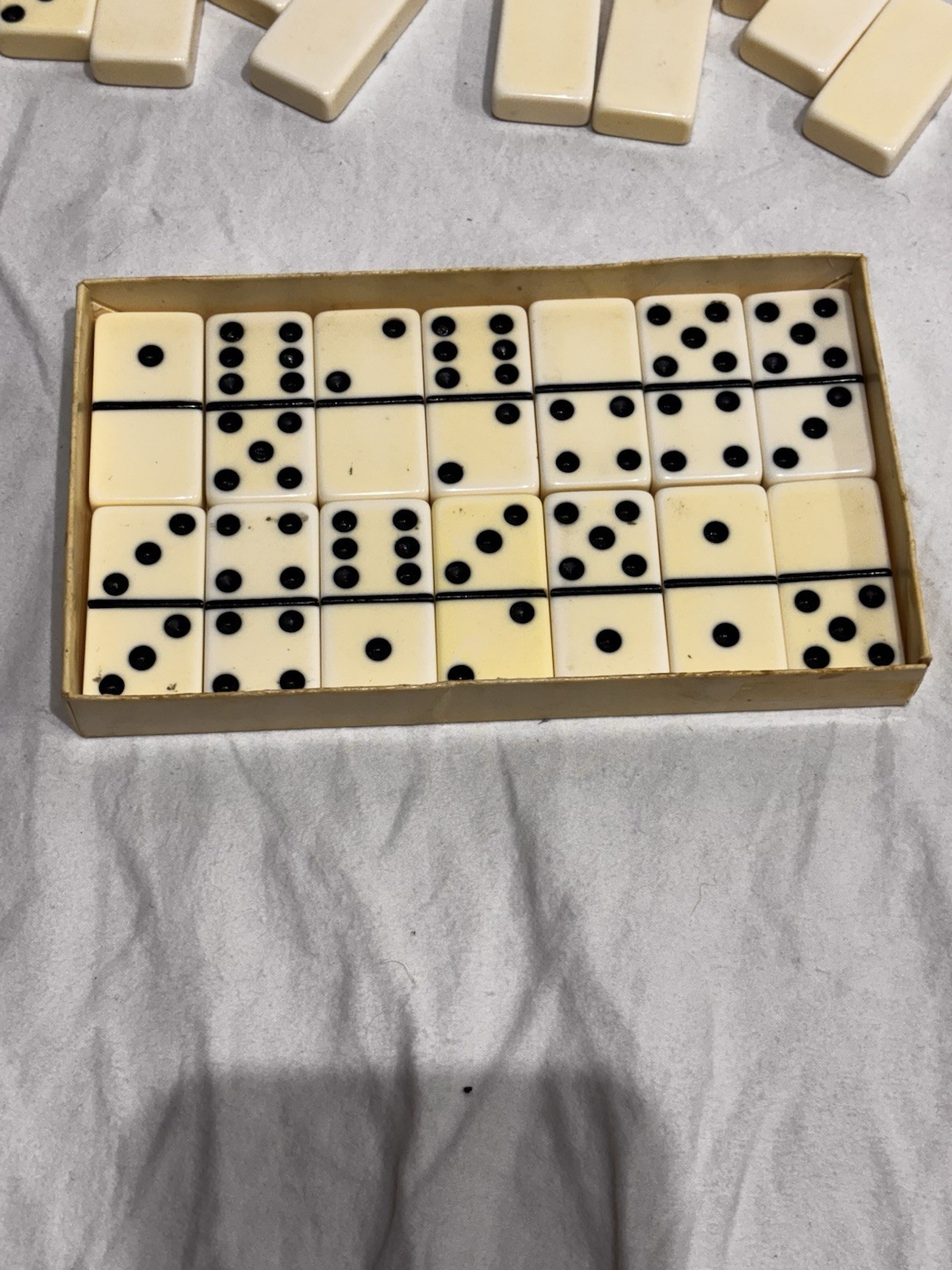 Super Thick Jumbo Size Giant Face Marblelike Dominoes Puremco #1632 Box ** As Is