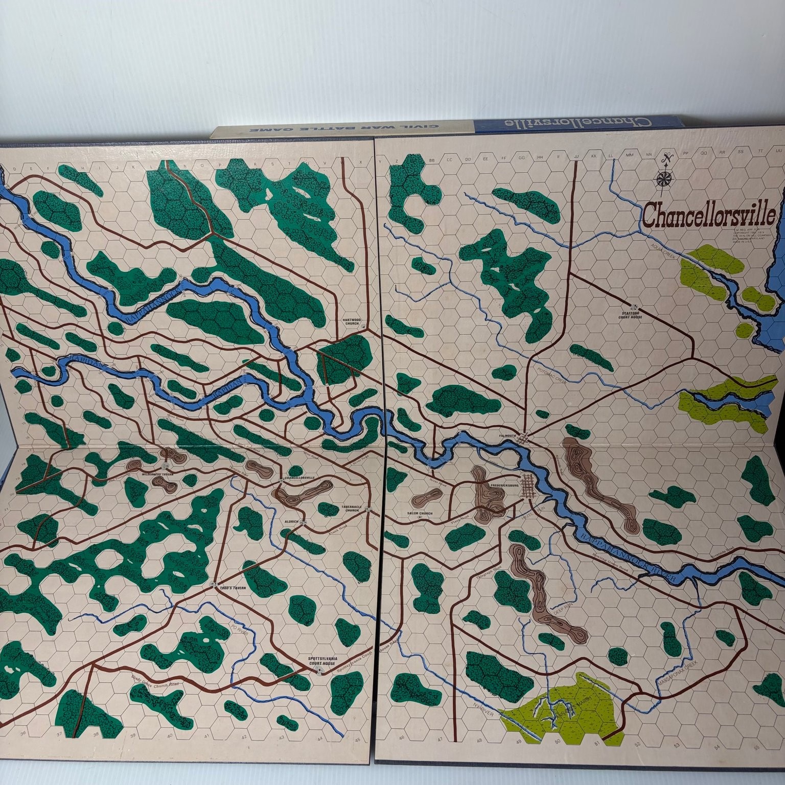 Chancellorsville Avalon Hill Civil War Board Game 2 Players INCOMPLETE 1960s